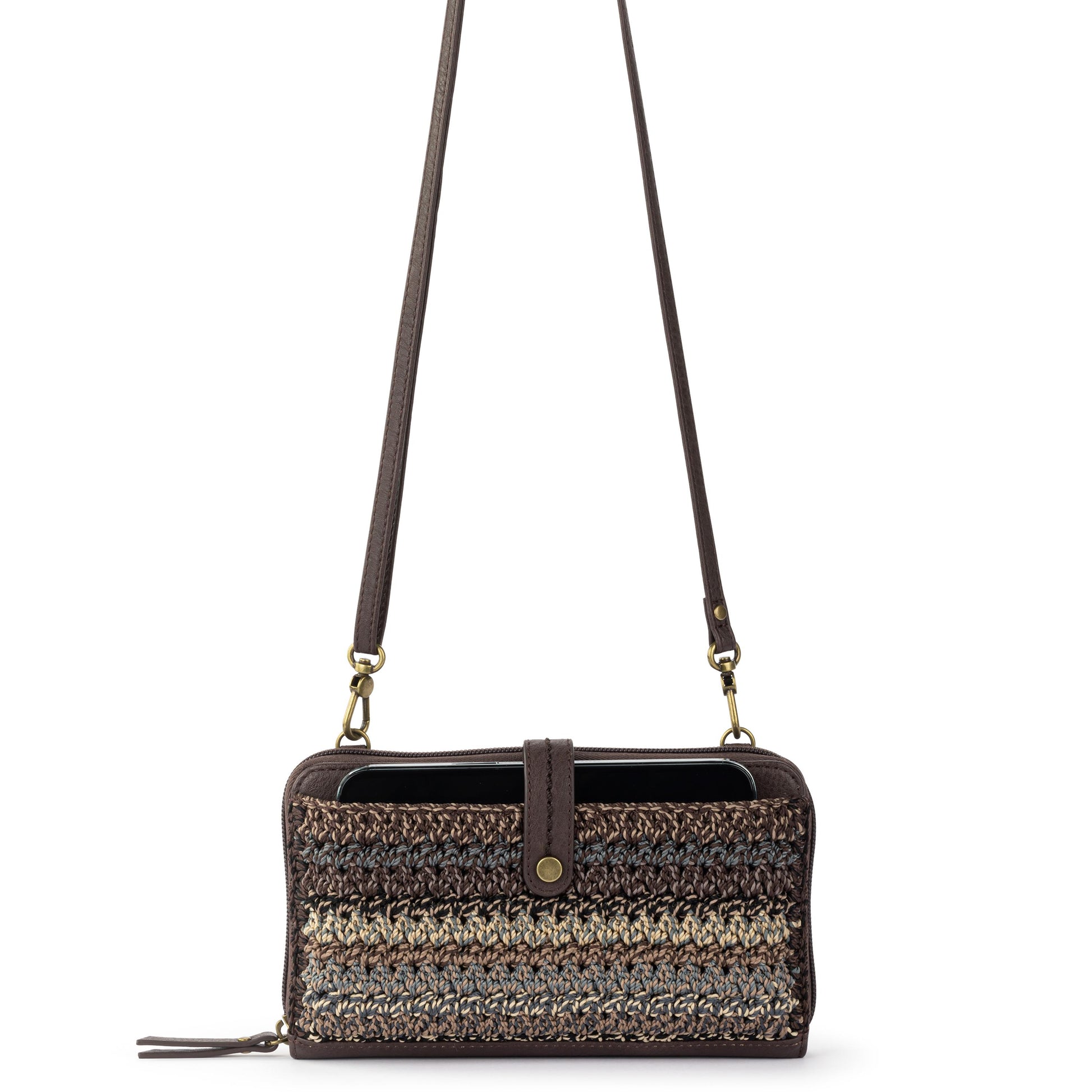 The Sak Iris Large Smartphone Crossbody Crochet - Aspen Stripe