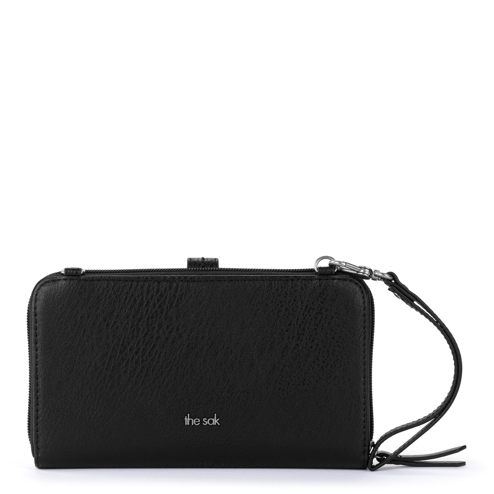 The Sak Iris Large Smartphone Crossbody Crochet - Black Cozy Weave