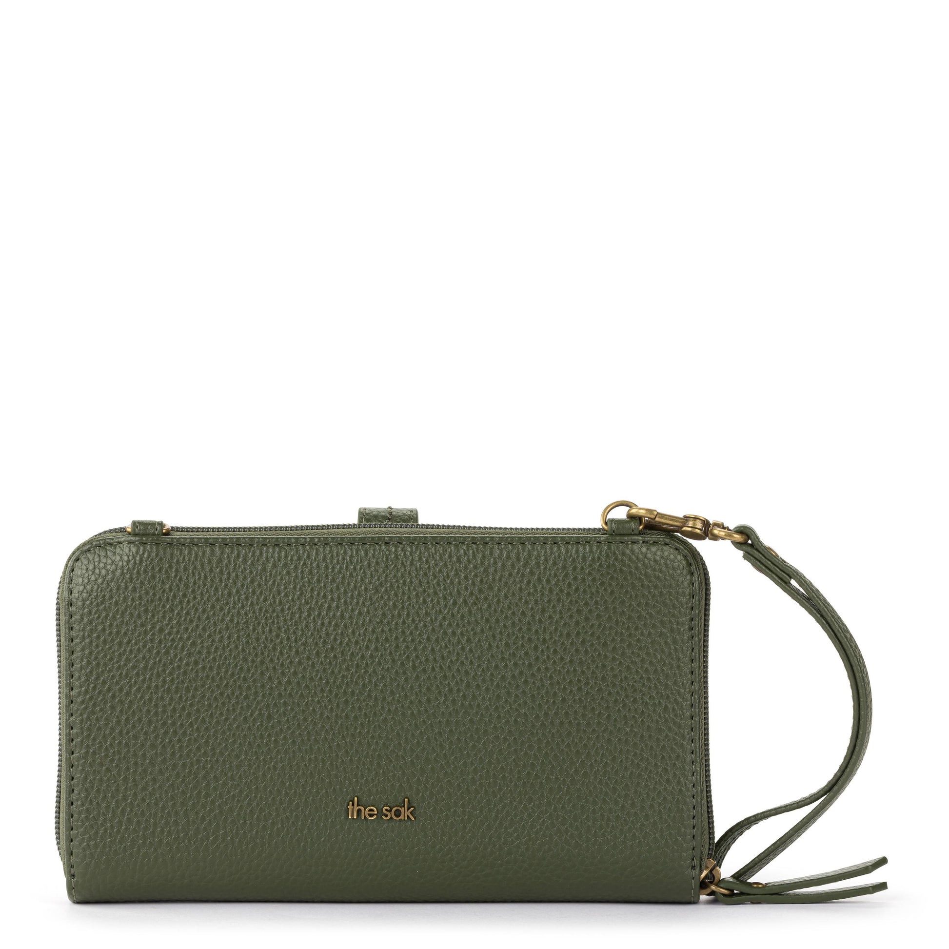 The Sak Iris Large Smartphone Crossbody Crochet - Moss Cozy Weave