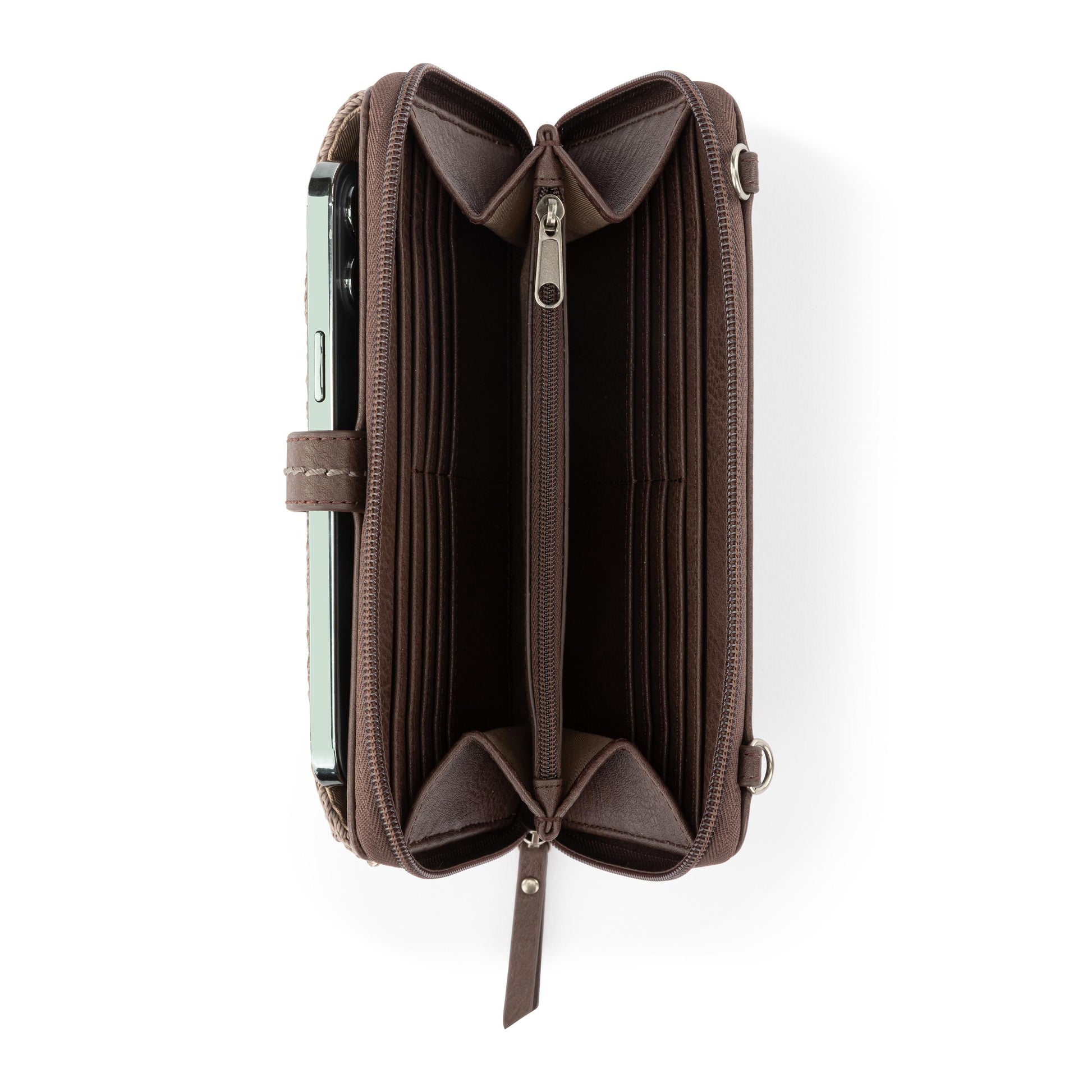 The Sak Iris Large Smartphone Crossbody Crochet - Mushroom Cozy Weave