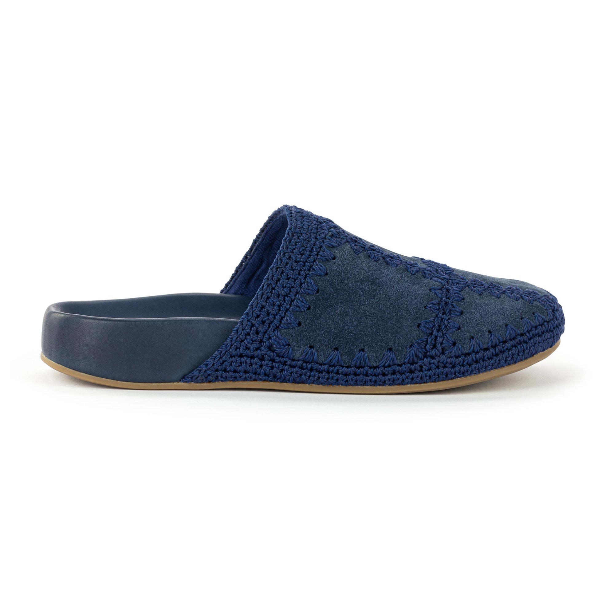 The Sak Bolinas Clog Crochet - Indigo Suede Patch
