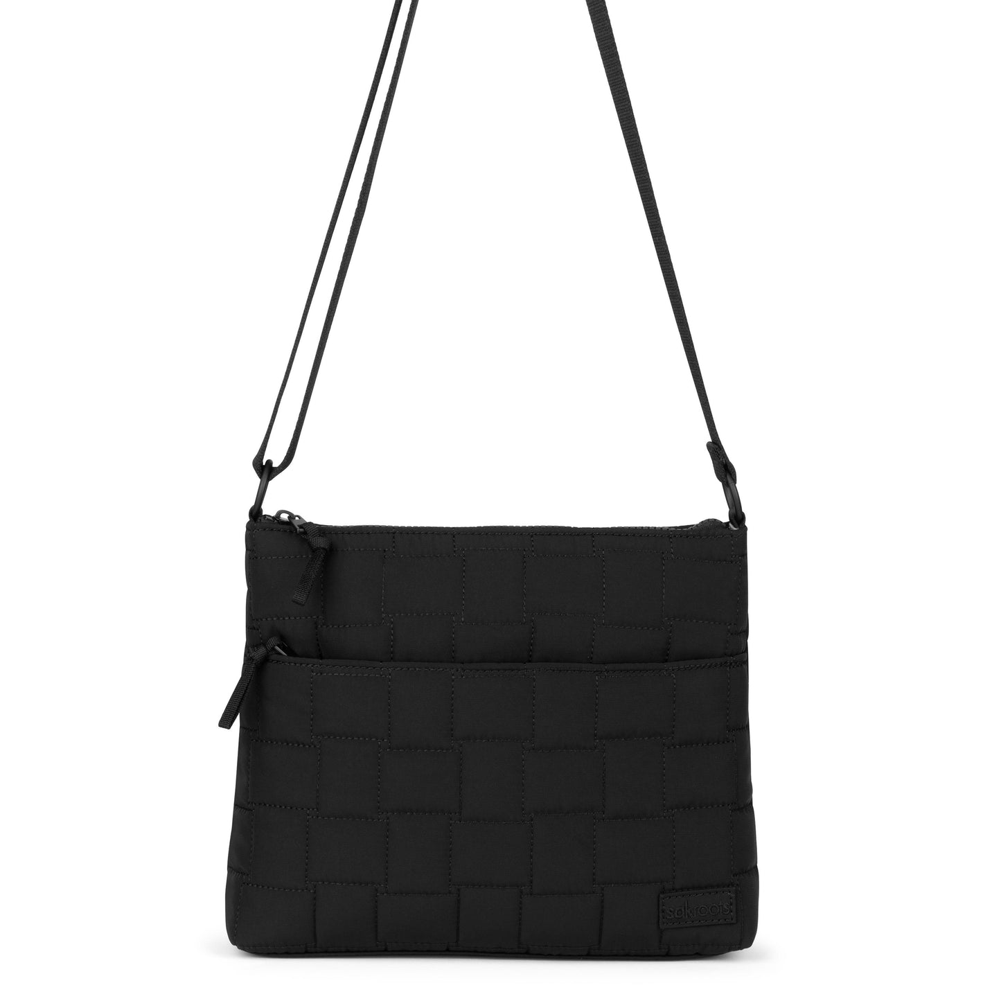 Sakroots Basic Crossbody EcoTwill - Black Woven Quilted