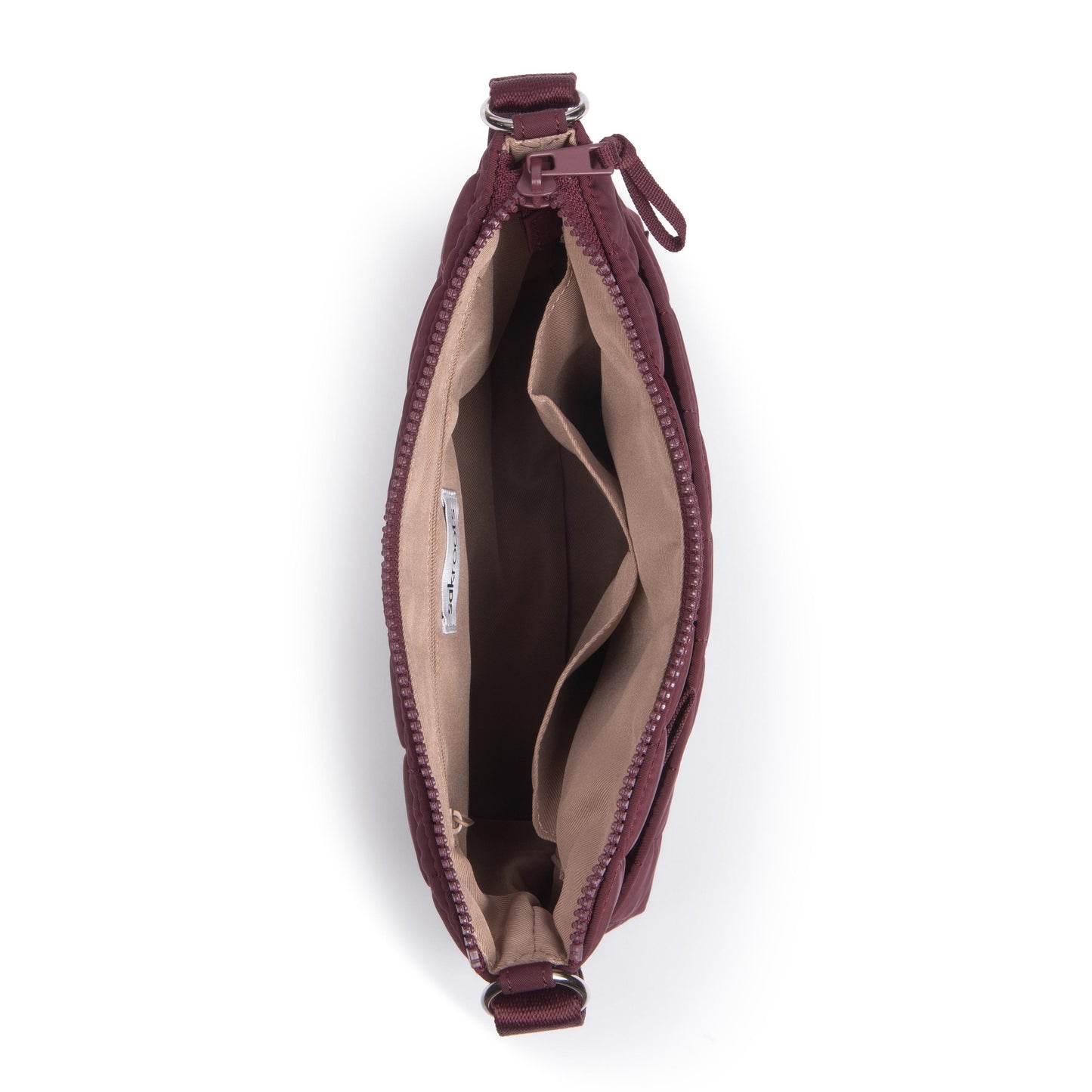 Sakroots Basic Crossbody EcoTwill - Black Cherry Woven Quilted