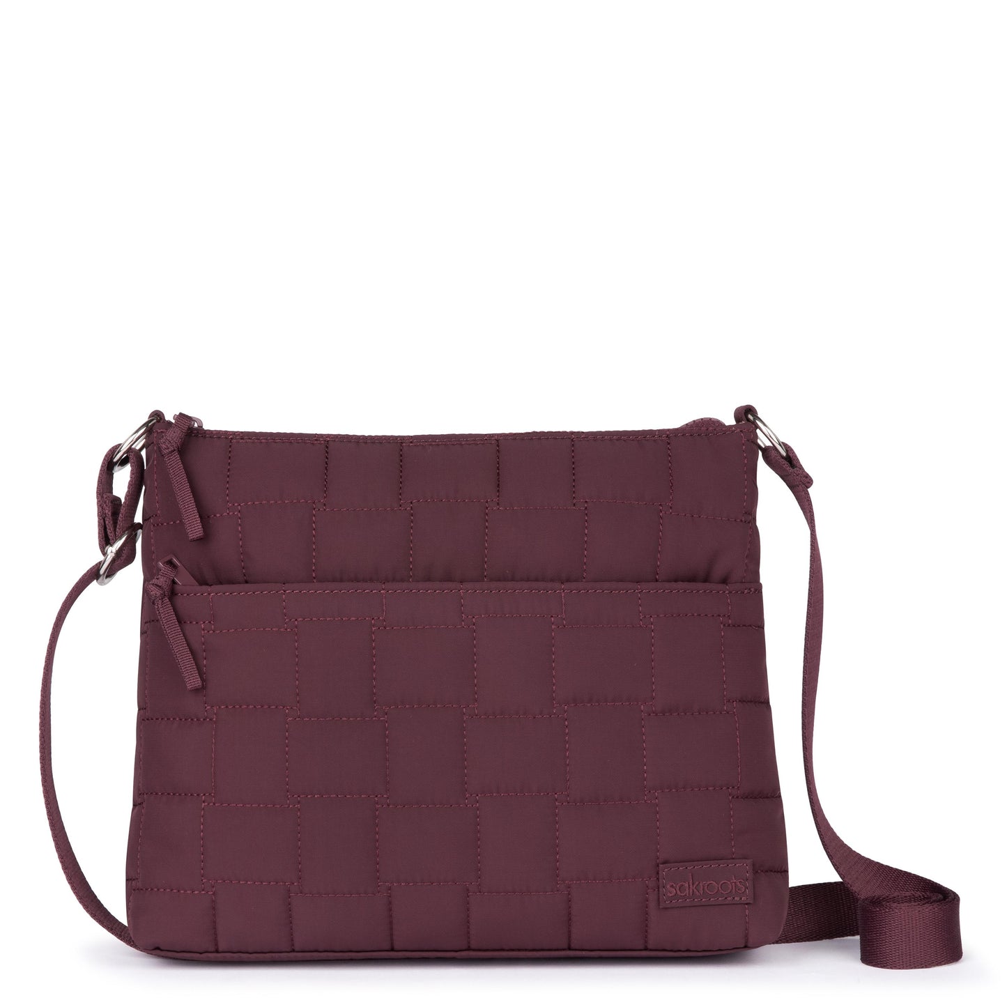 Sakroots Basic Crossbody EcoTwill - Black Cherry Woven Quilted