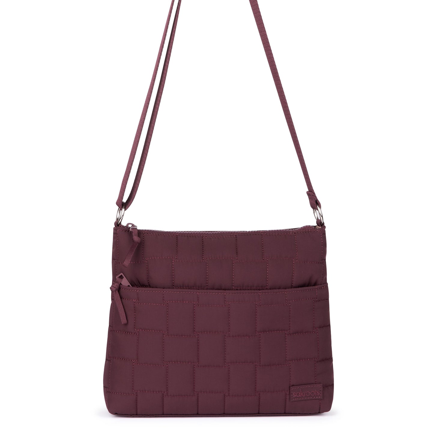 Sakroots Basic Crossbody EcoTwill - Black Cherry Woven Quilted