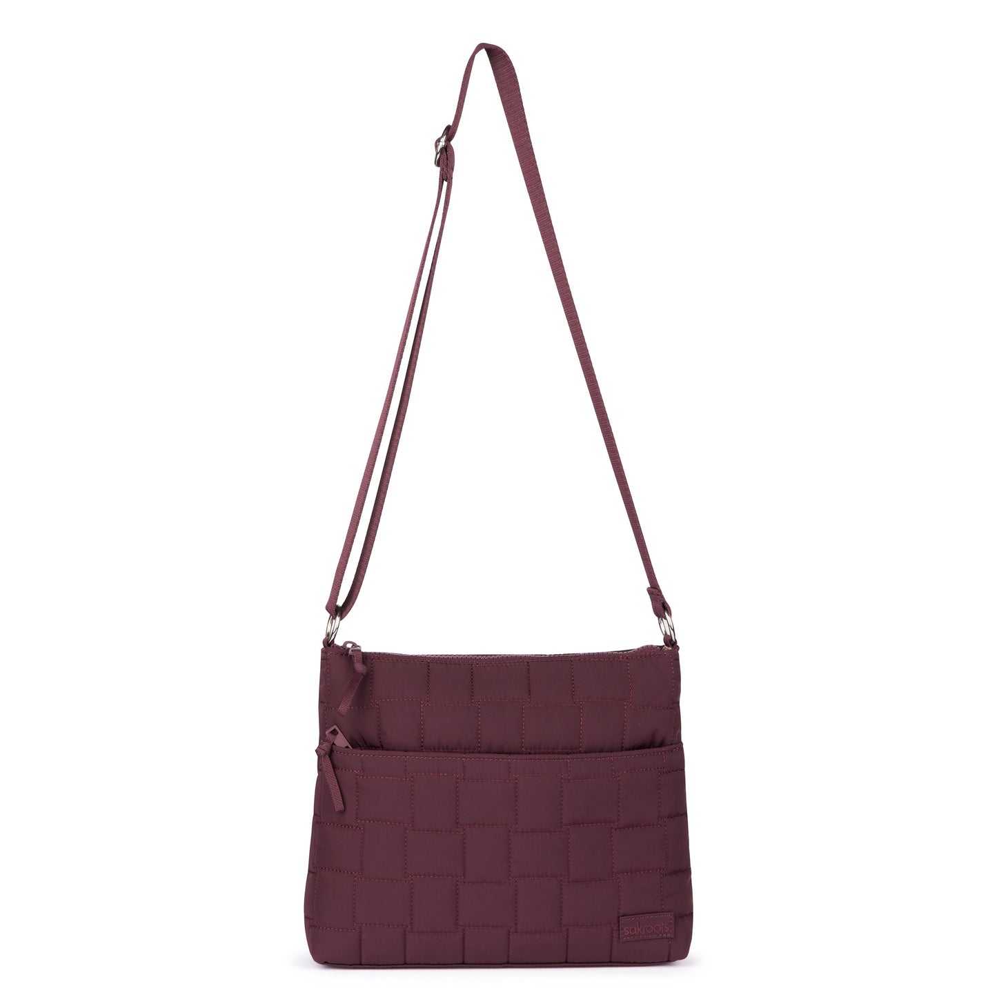 Sakroots Basic Crossbody EcoTwill - Black Cherry Woven Quilted