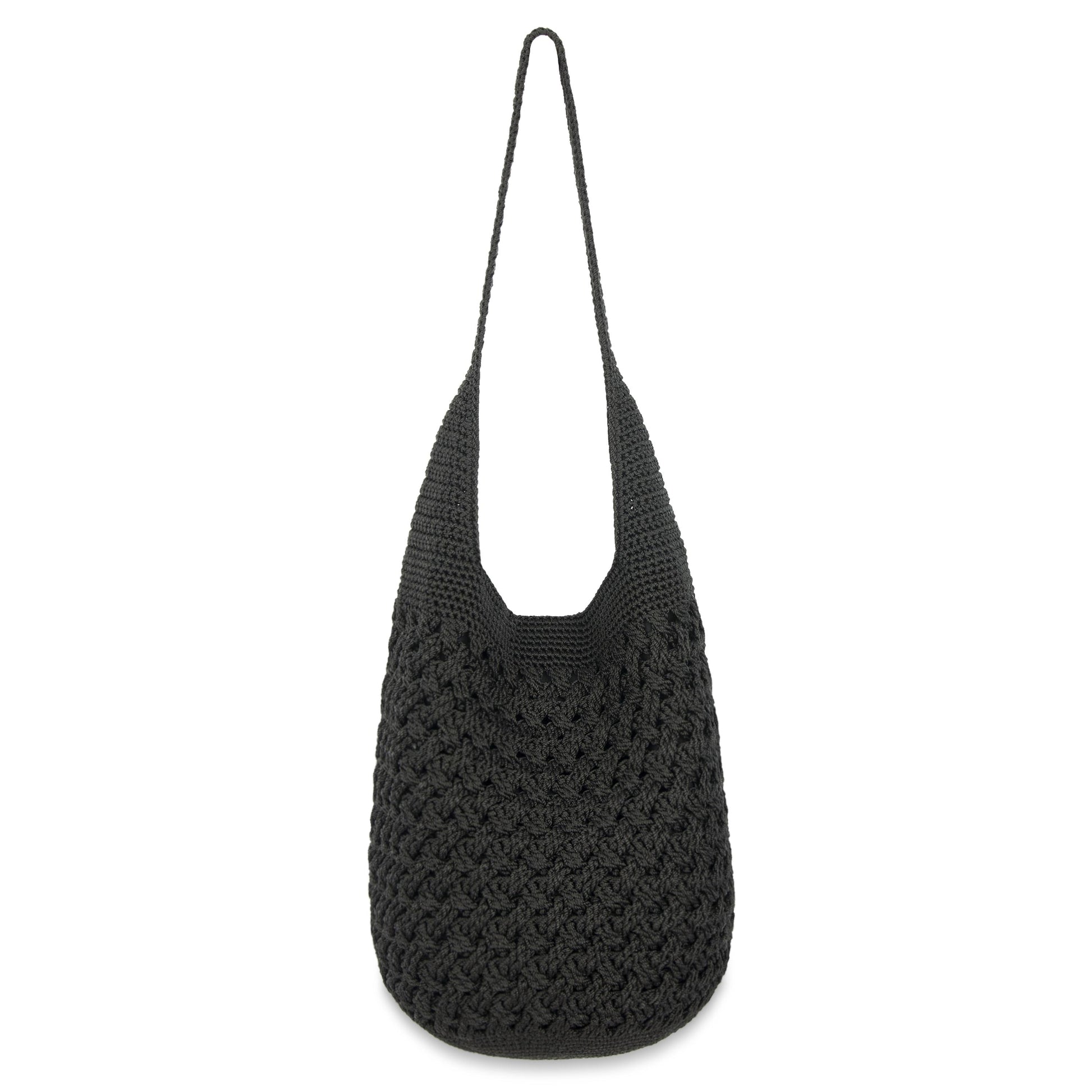 The Sak 120 Hobo Crochet - Black Cozy Weave