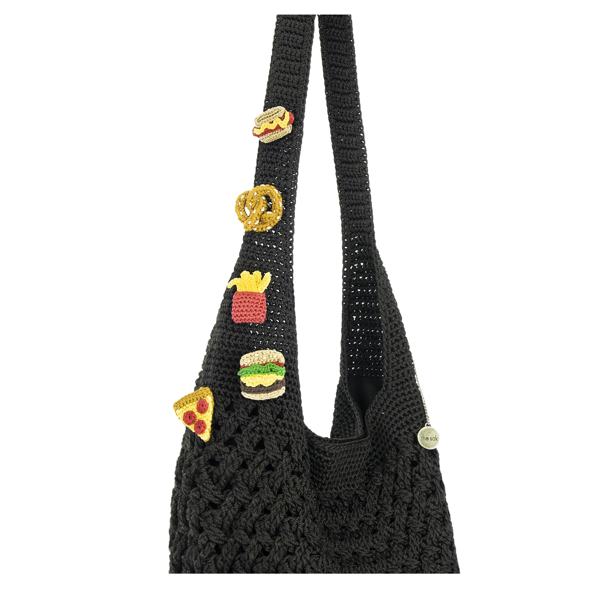 The Sak 120 Hobo Crochet - Black Cozy Weave