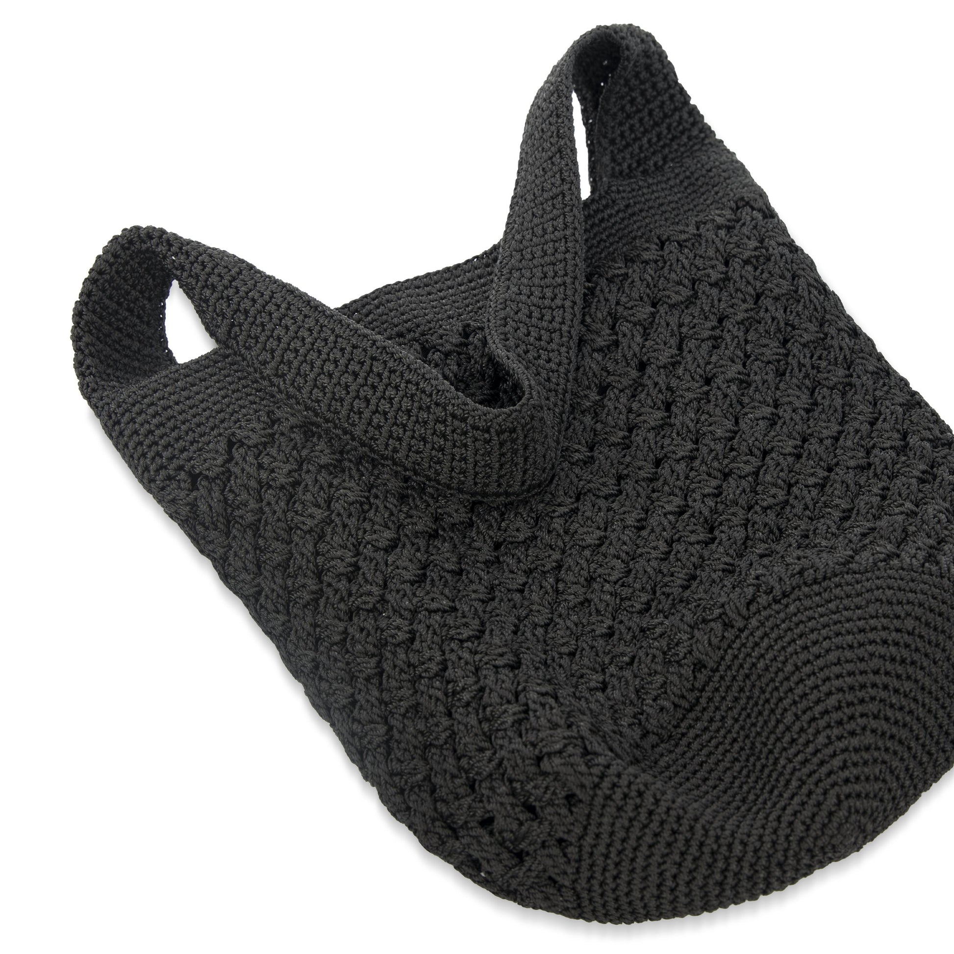 The Sak 120 Hobo Crochet - Black Cozy Weave