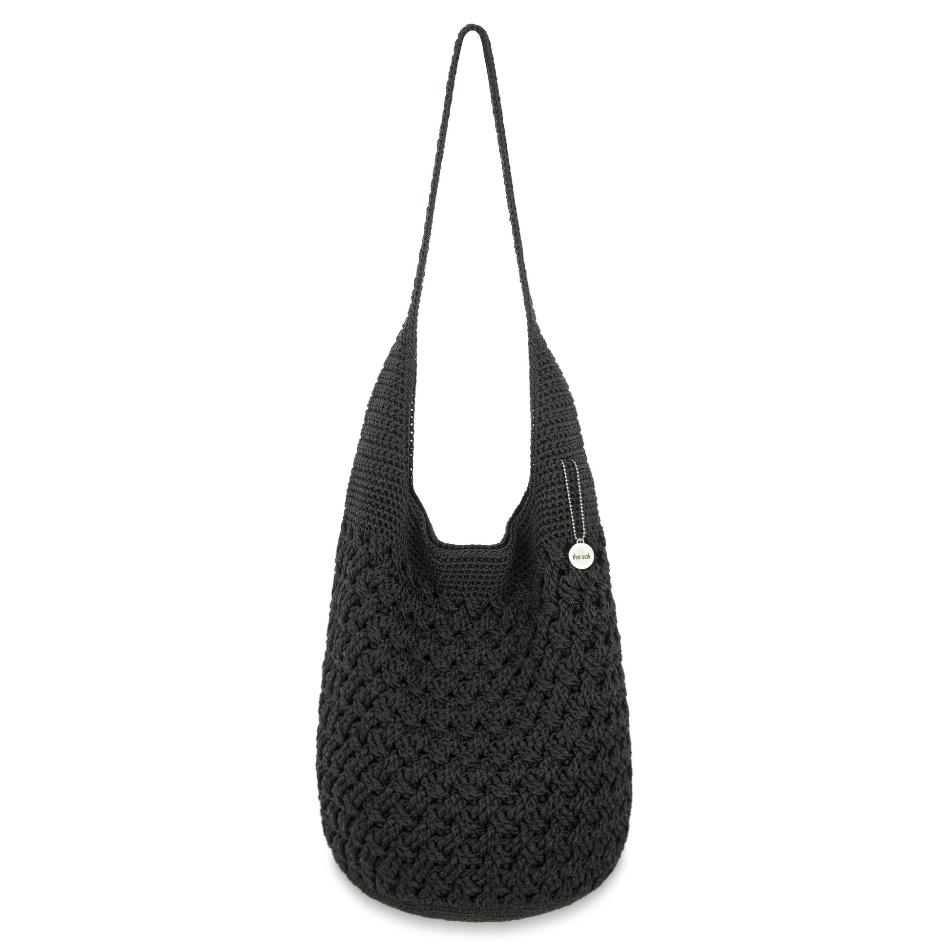 The Sak 120 Hobo Crochet - Black Cozy Weave