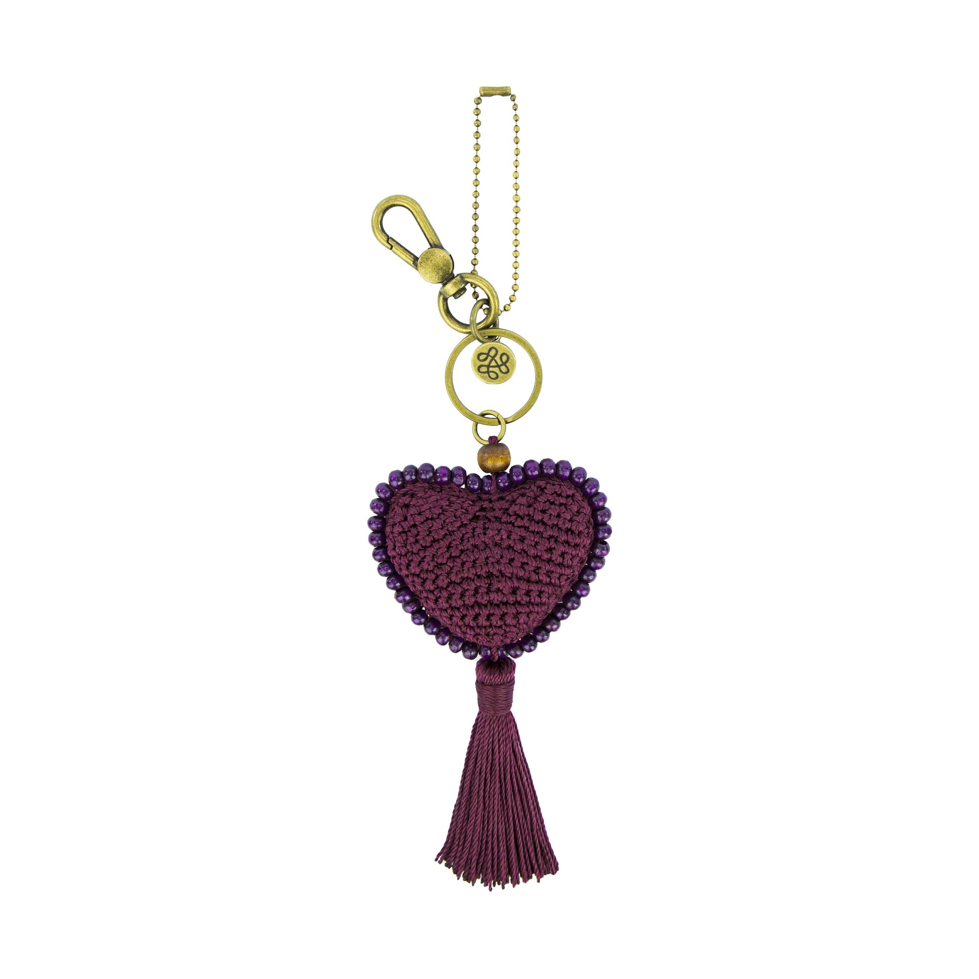 The Sak Yarnicharmz Heart Dangle Crochet - Black Cherry