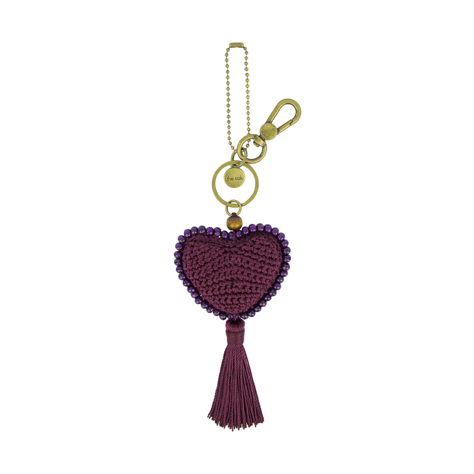 The Sak Yarnicharmz Heart Dangle Crochet - Black Cherry