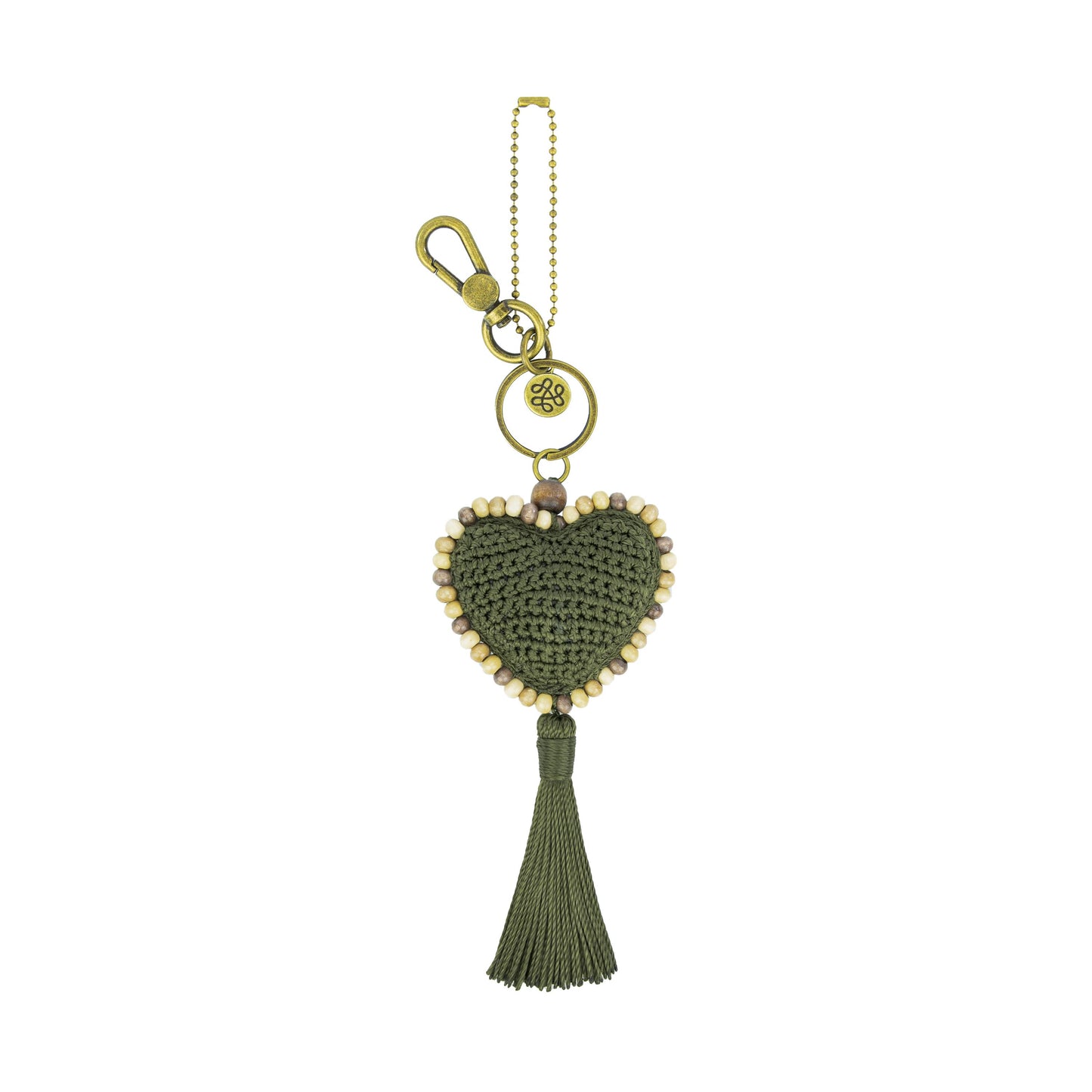 The Sak Yarnicharmz Heart Dangle Crochet - Moss Tonal