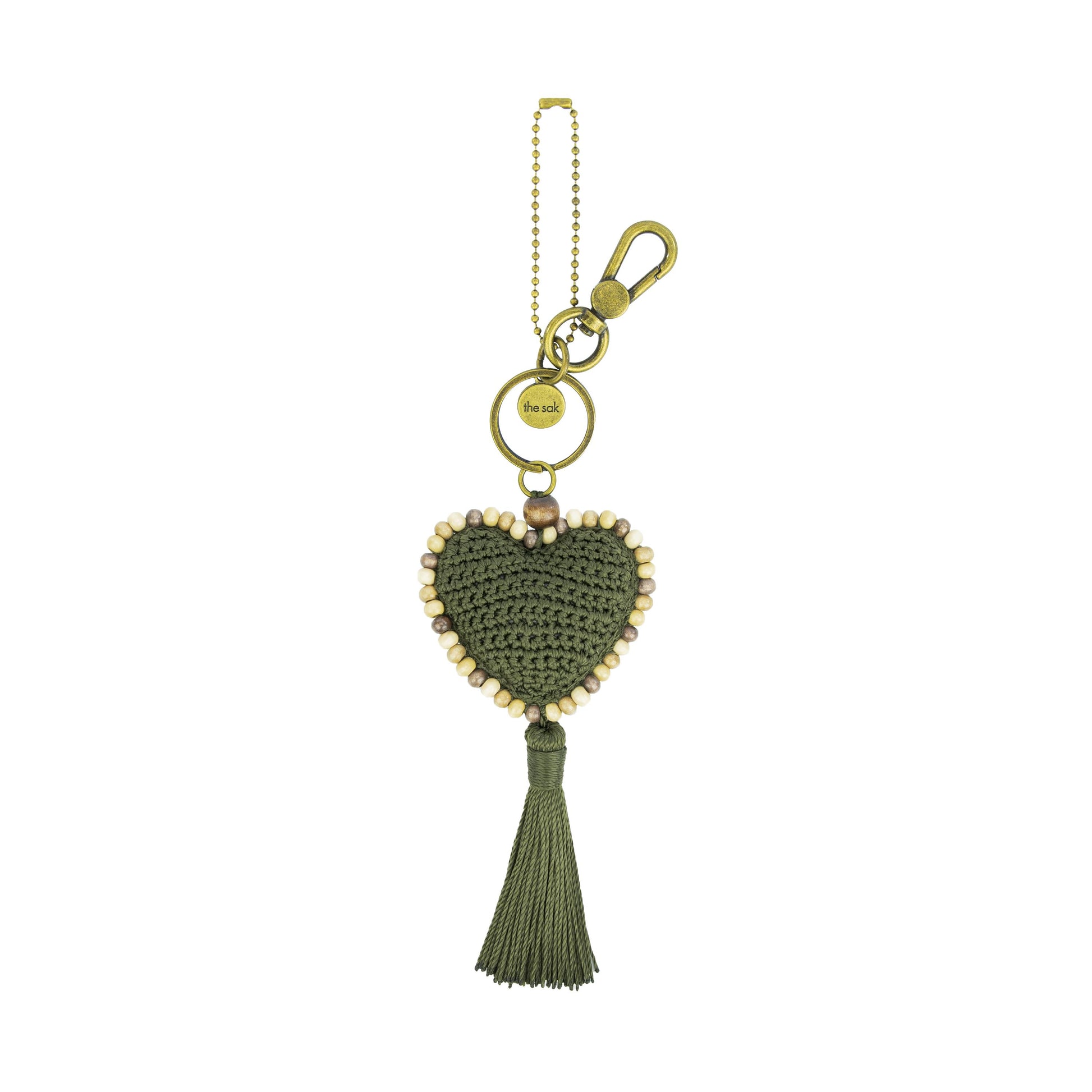 The Sak Yarnicharmz Heart Dangle Crochet - Moss Tonal