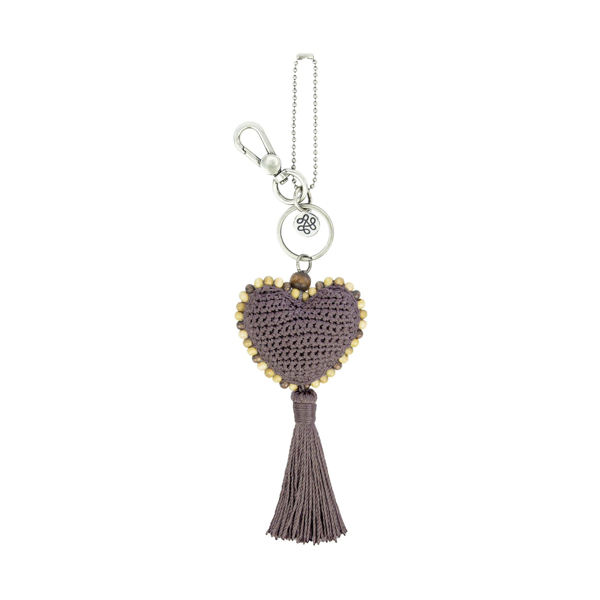 The Sak Yarnicharmz Heart Dangle Crochet - Mushroom Tonal