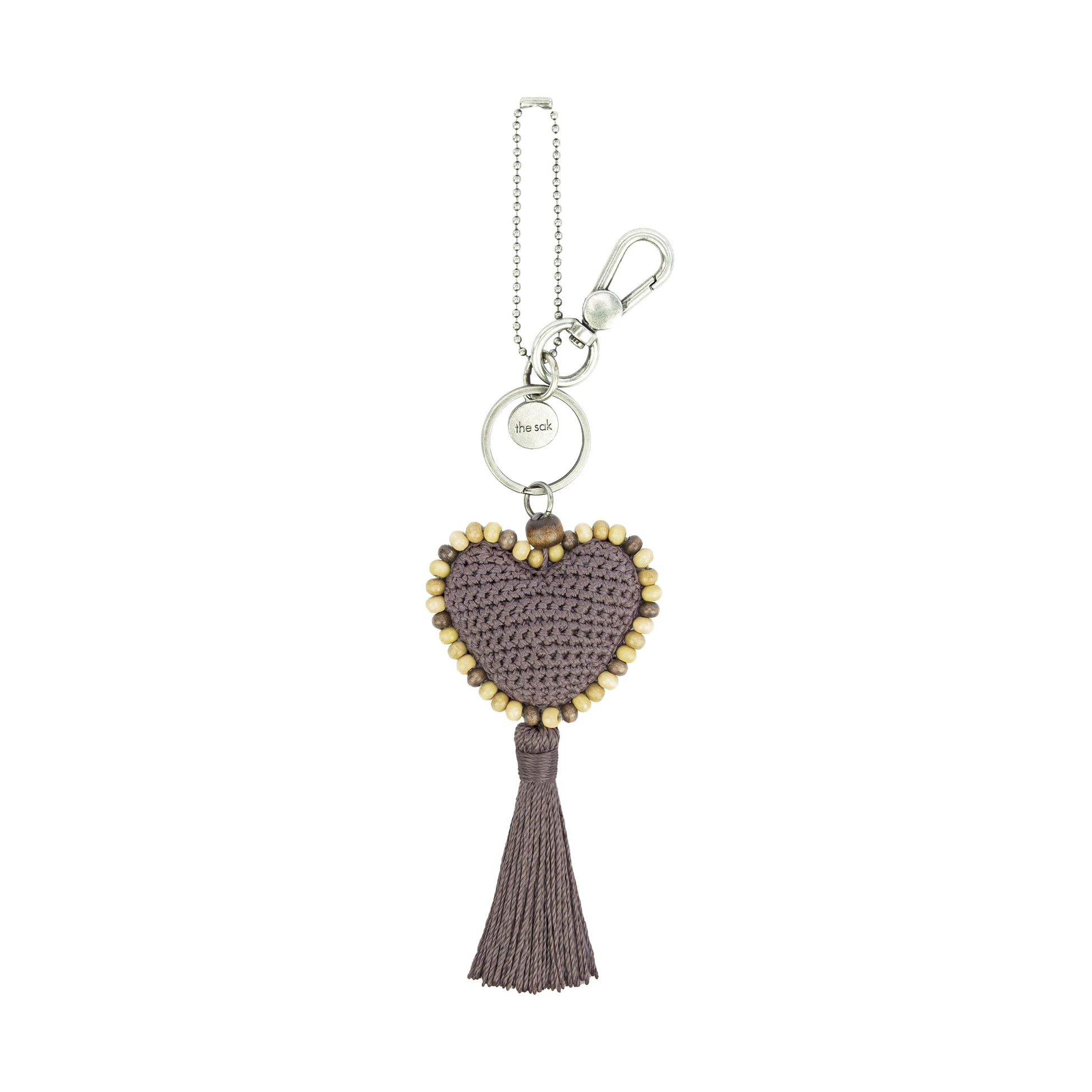 The Sak Yarnicharmz Heart Dangle Crochet - Mushroom Tonal