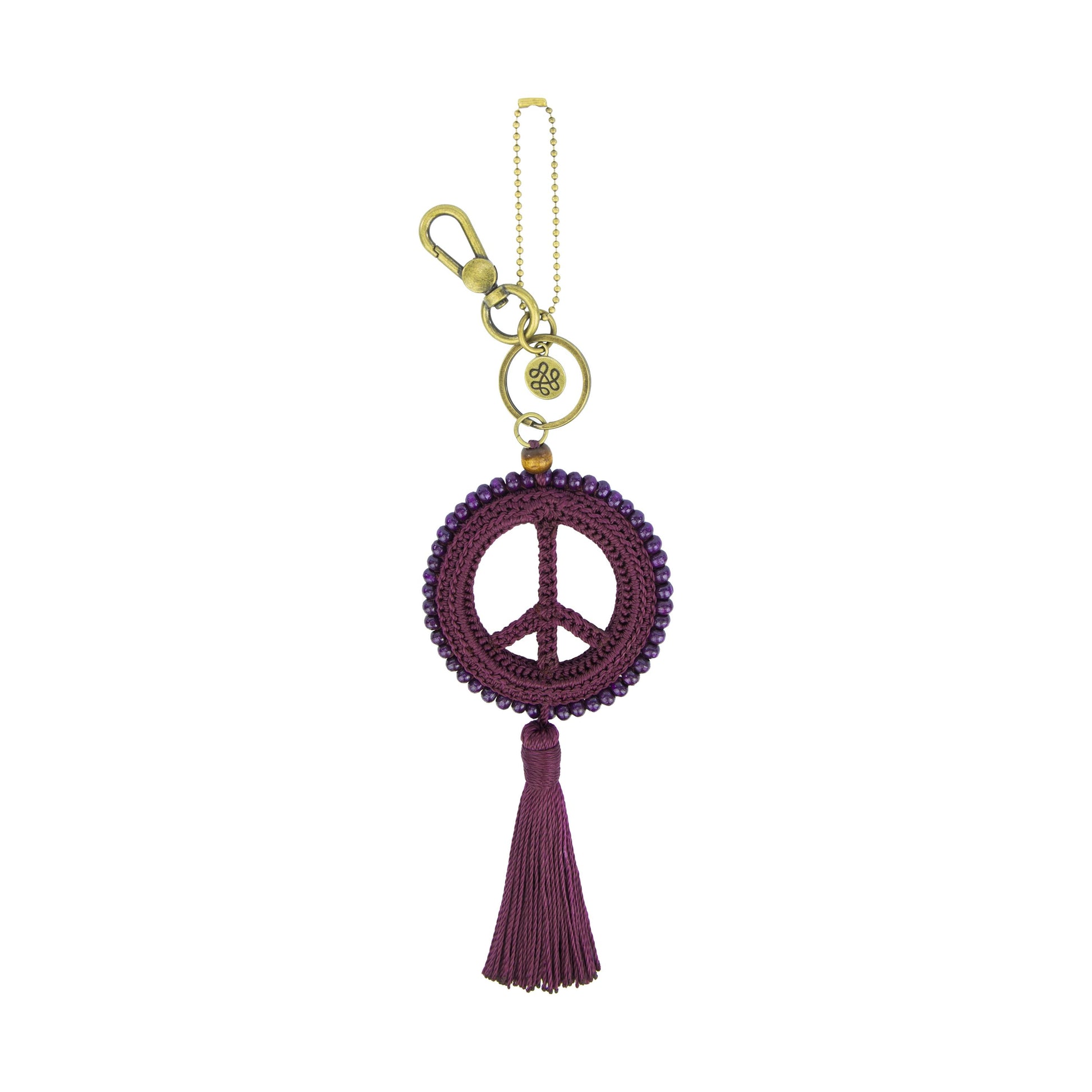 The Sak Yarnicharmz Peace Dangle Crochet - Black Cherry