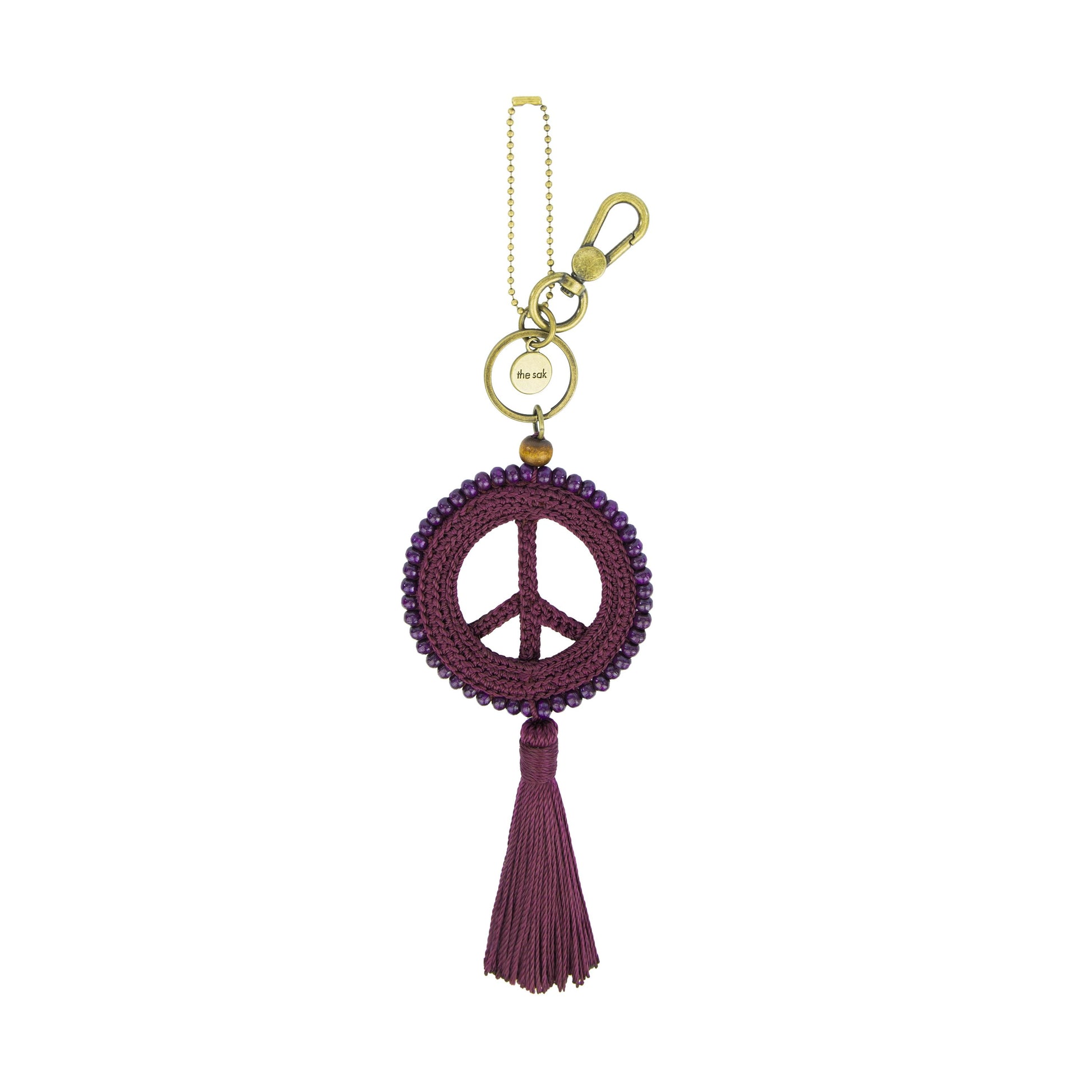 The Sak Yarnicharmz Peace Dangle Crochet - Black Cherry
