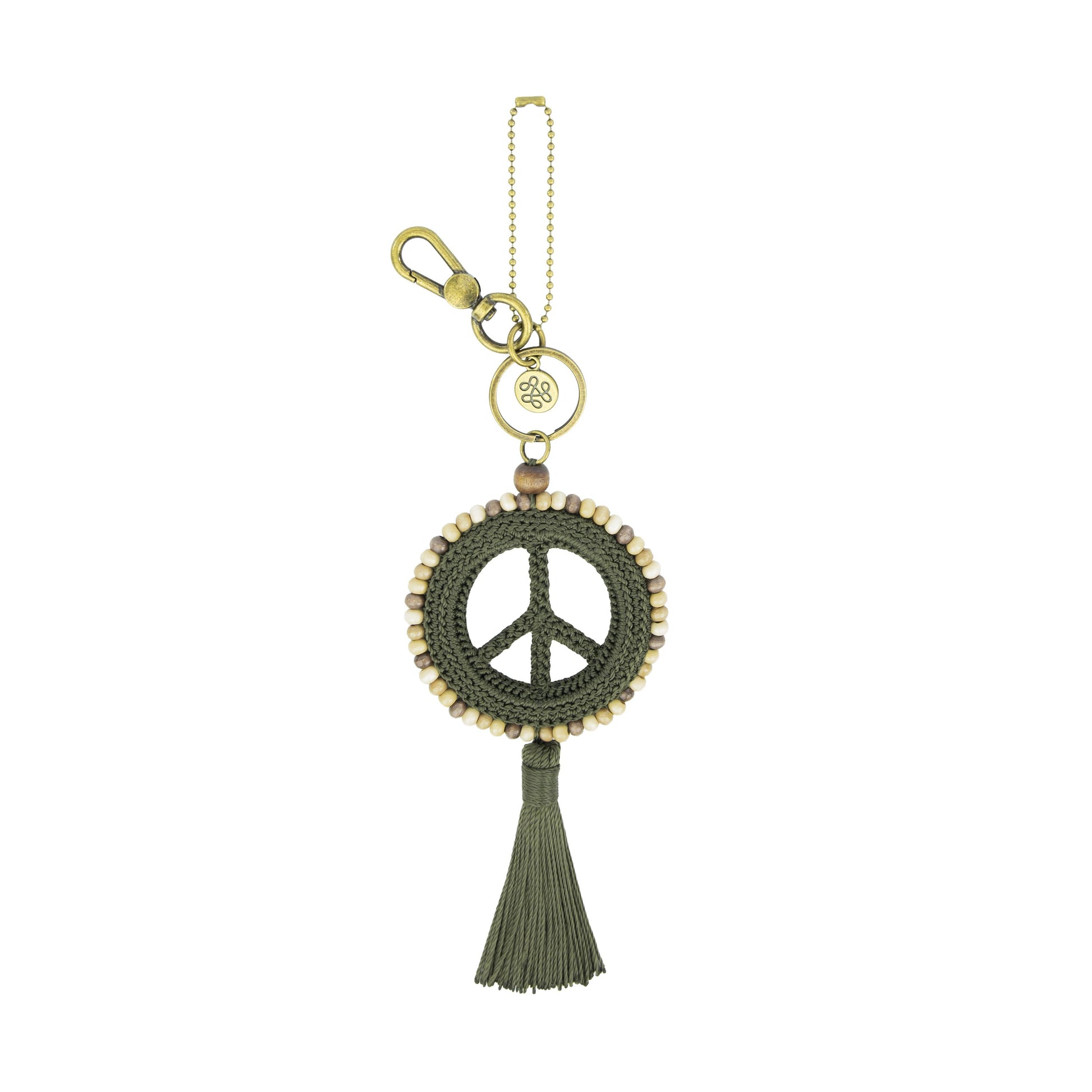 The Sak Yarnicharmz Peace Dangle Crochet - Moss Tonal