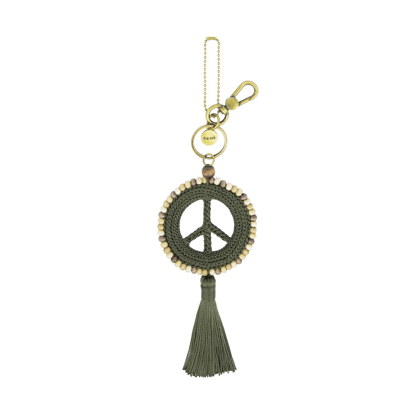 The Sak Yarnicharmz Peace Dangle Crochet - Moss Tonal