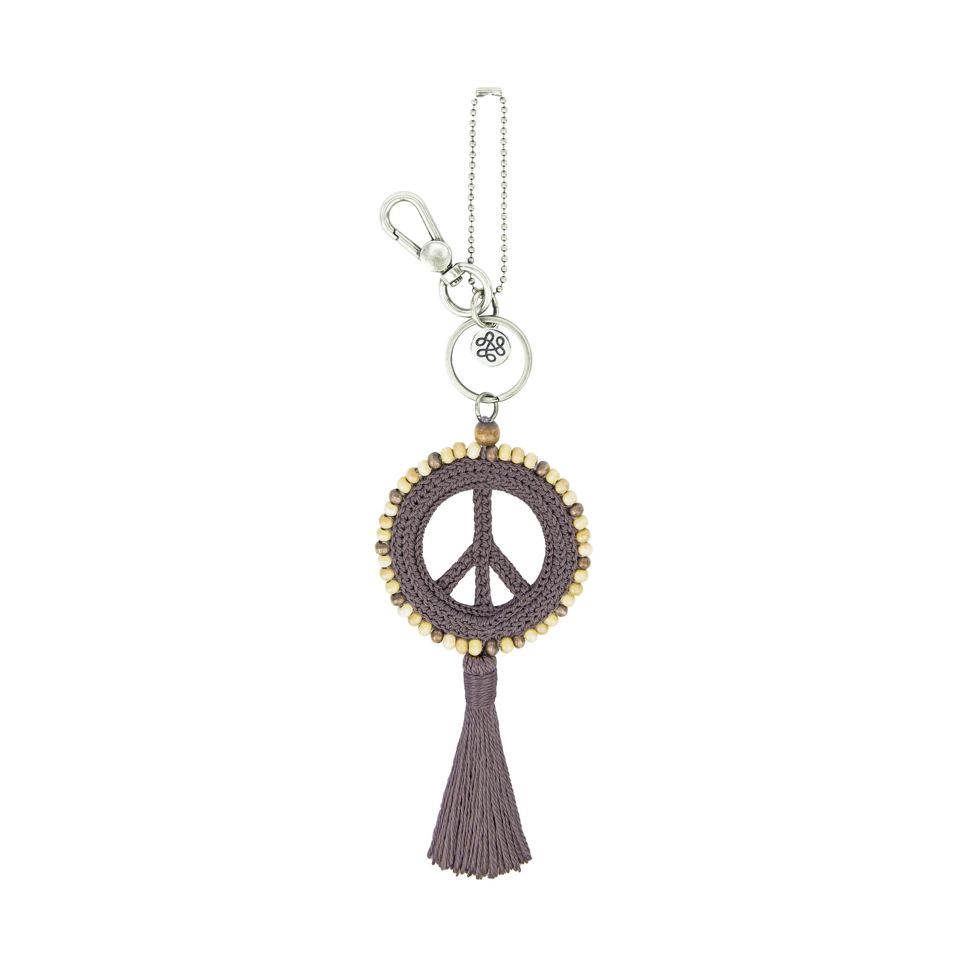 The Sak Yarnicharmz Peace Dangle Crochet - Mushroom Tonal