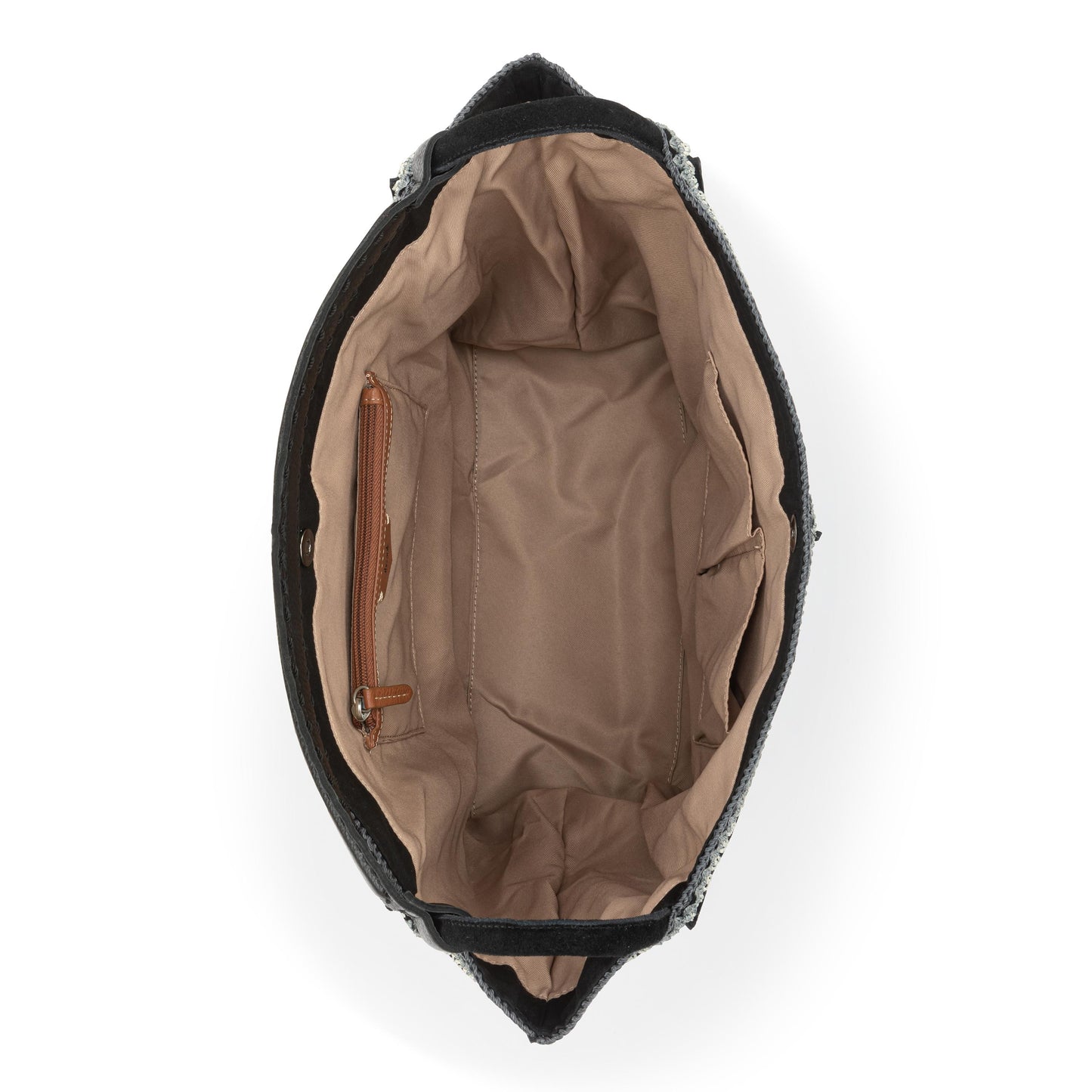 The Sak Los Feliz Slouchy Large Tote Leather - Black Suede Blanket Stitch