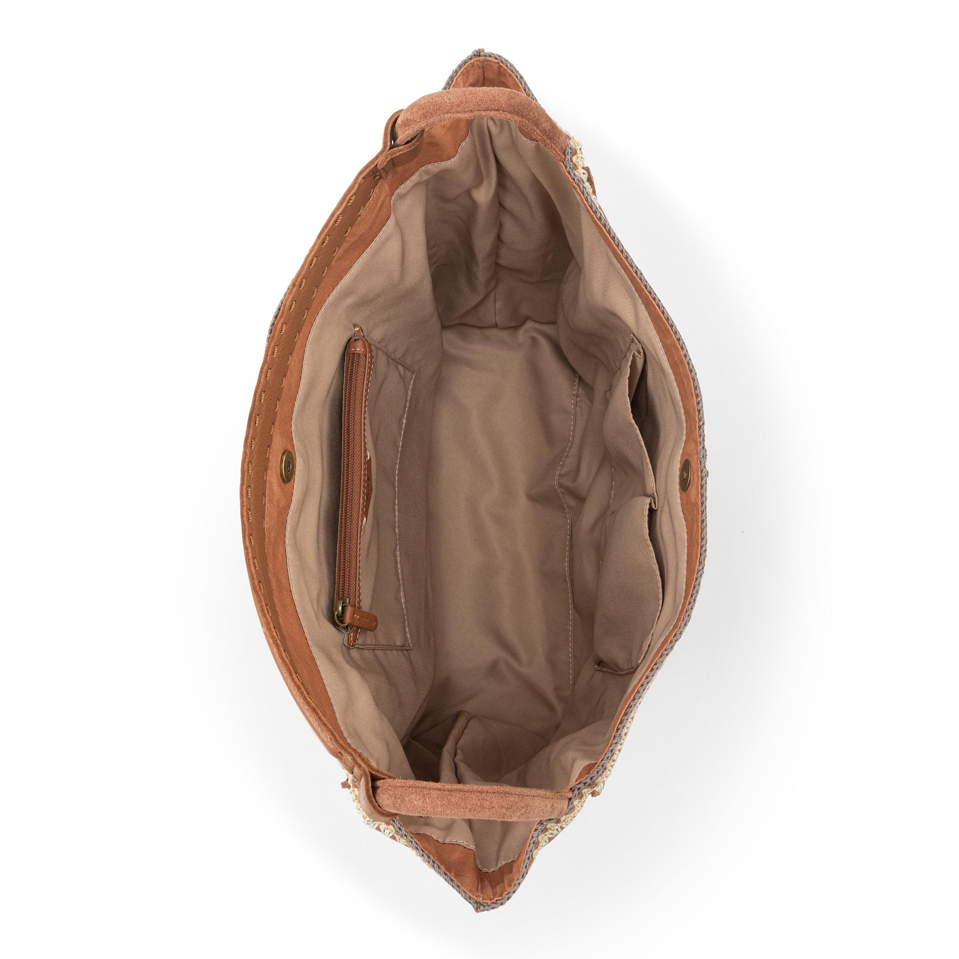 The Sak Los Feliz Slouchy Large Tote Leather - Tobacco Suede Blanket Stitch