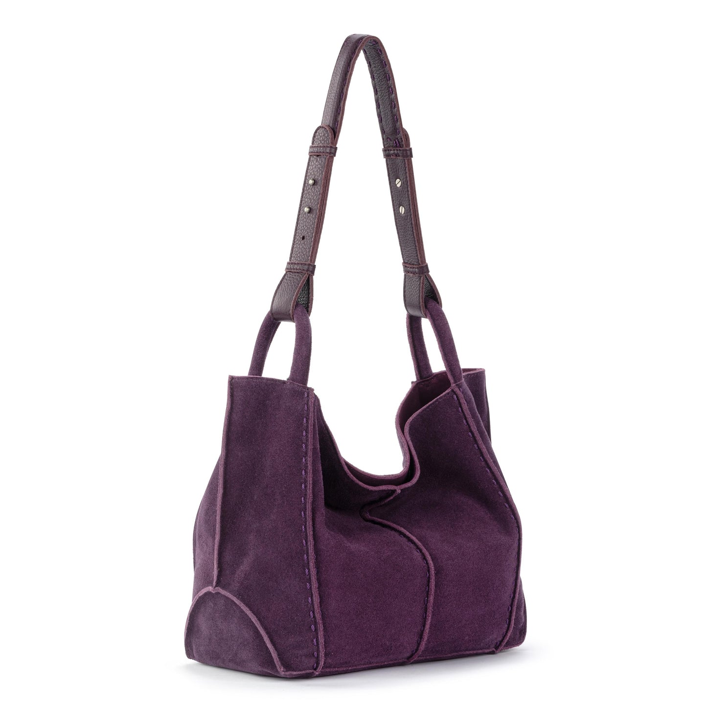 The Sak Los Feliz Med Tote - Leather - Aubergine Suede