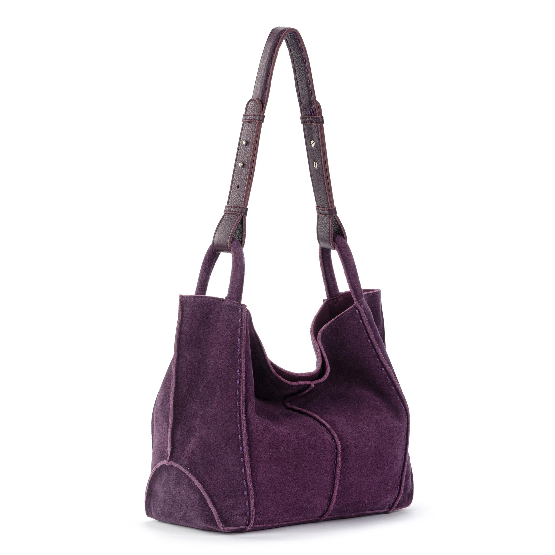 The Sak Los Feliz Med Tote - Leather - Aubergine Suede