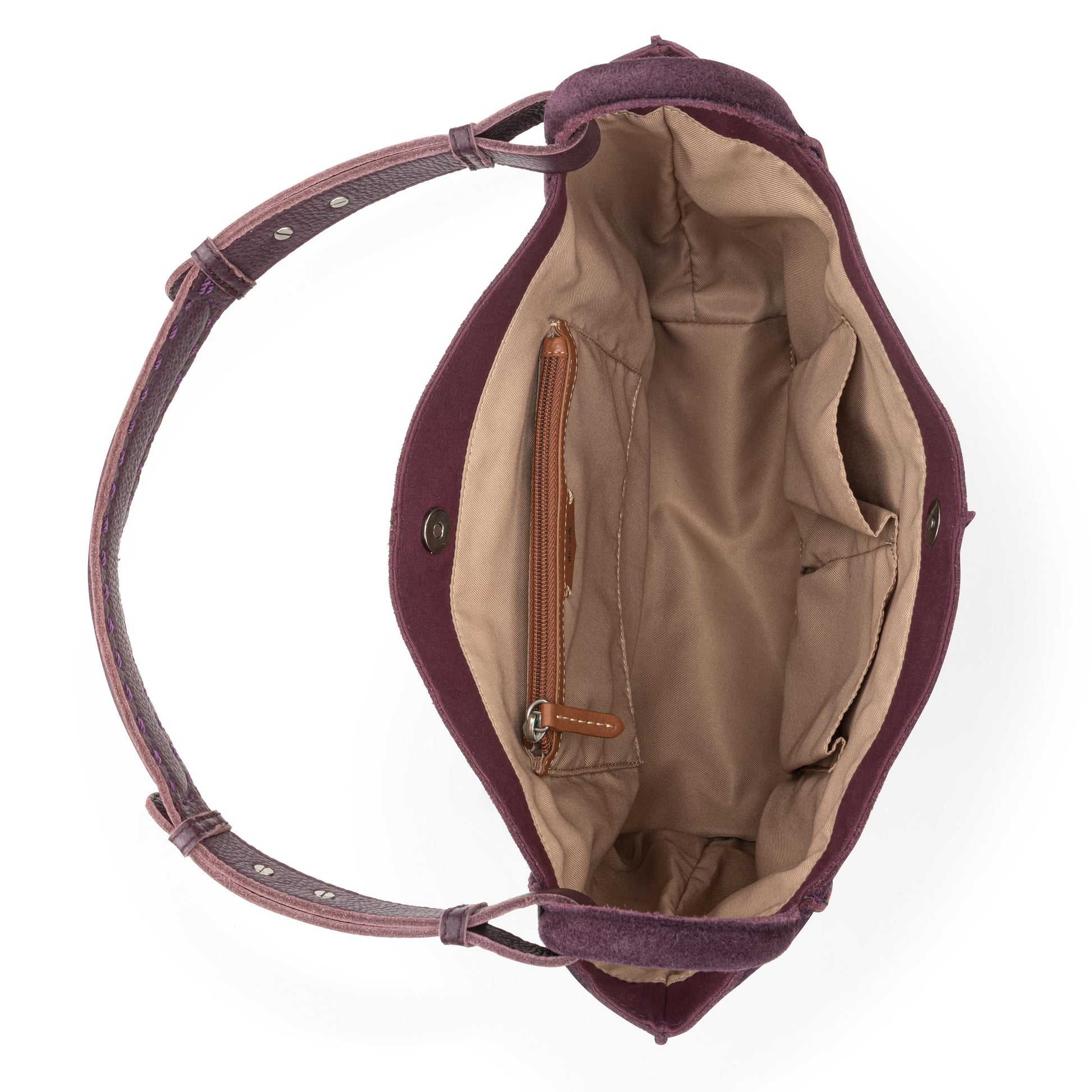 The Sak Los Feliz Med Tote - Leather - Aubergine Suede