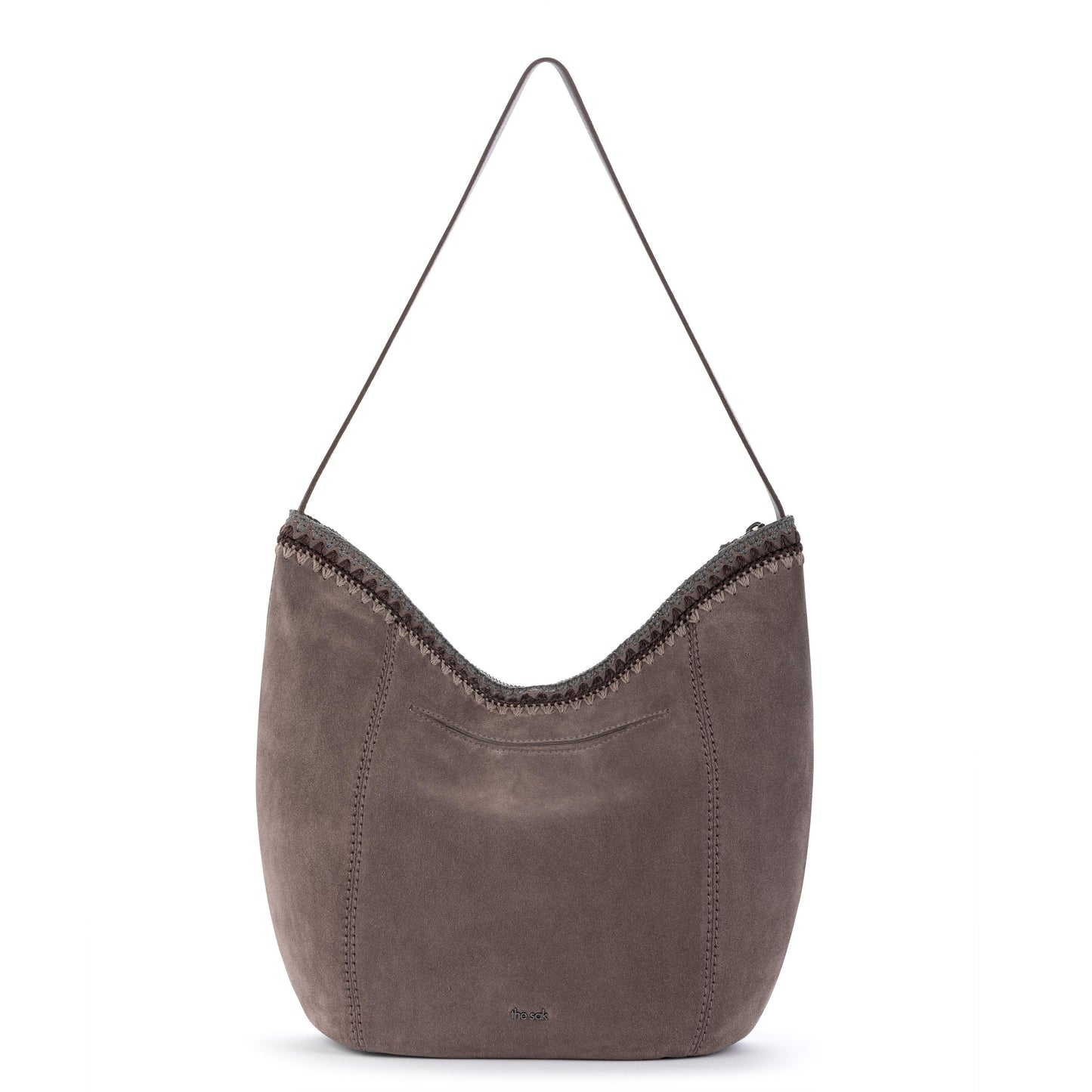 The Sak Sequoia Hobo Leather - Mushroom Suede Blanket Stitch