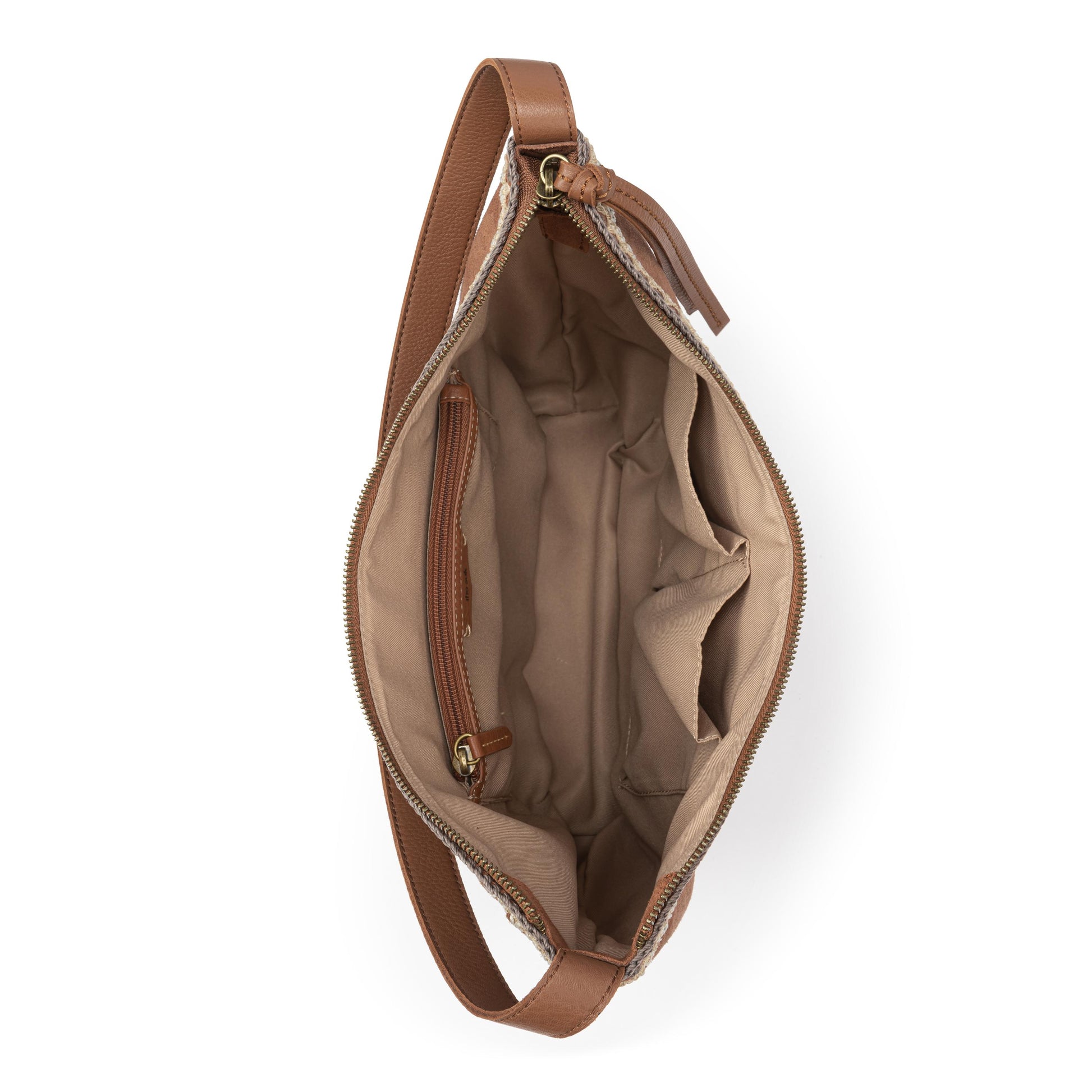 The Sak Sequoia Hobo Leather - Tobacco Suede Blanket Stitch
