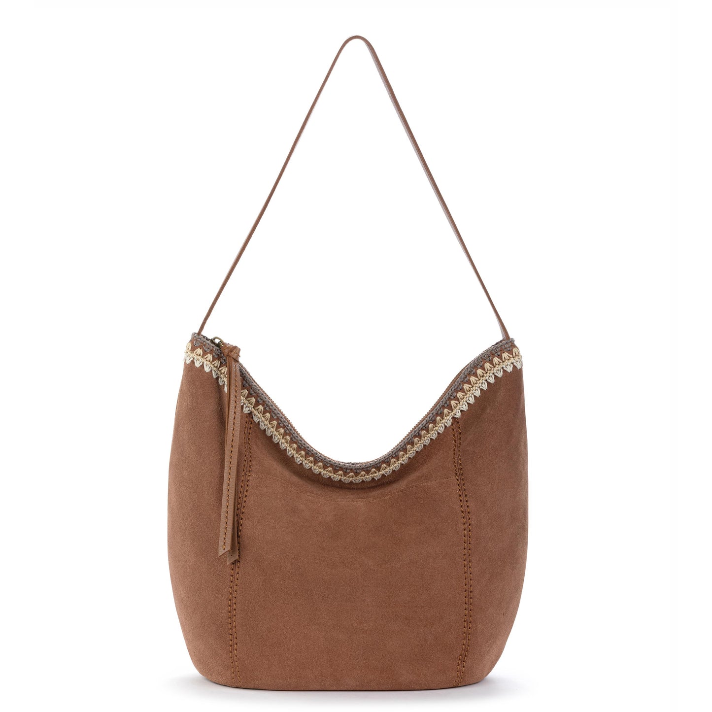 The Sak Sequoia Hobo Leather - Tobacco Suede Blanket Stitch