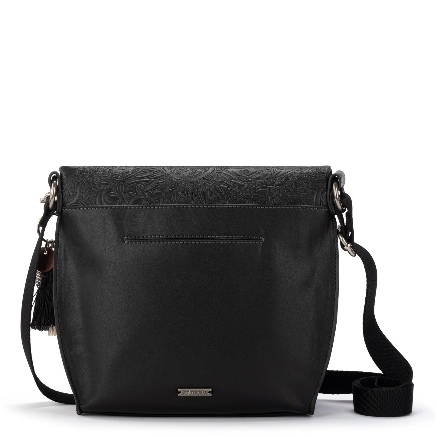Sakroots Arcadia Recycled Flap Crossbody Vegan Leather - Black