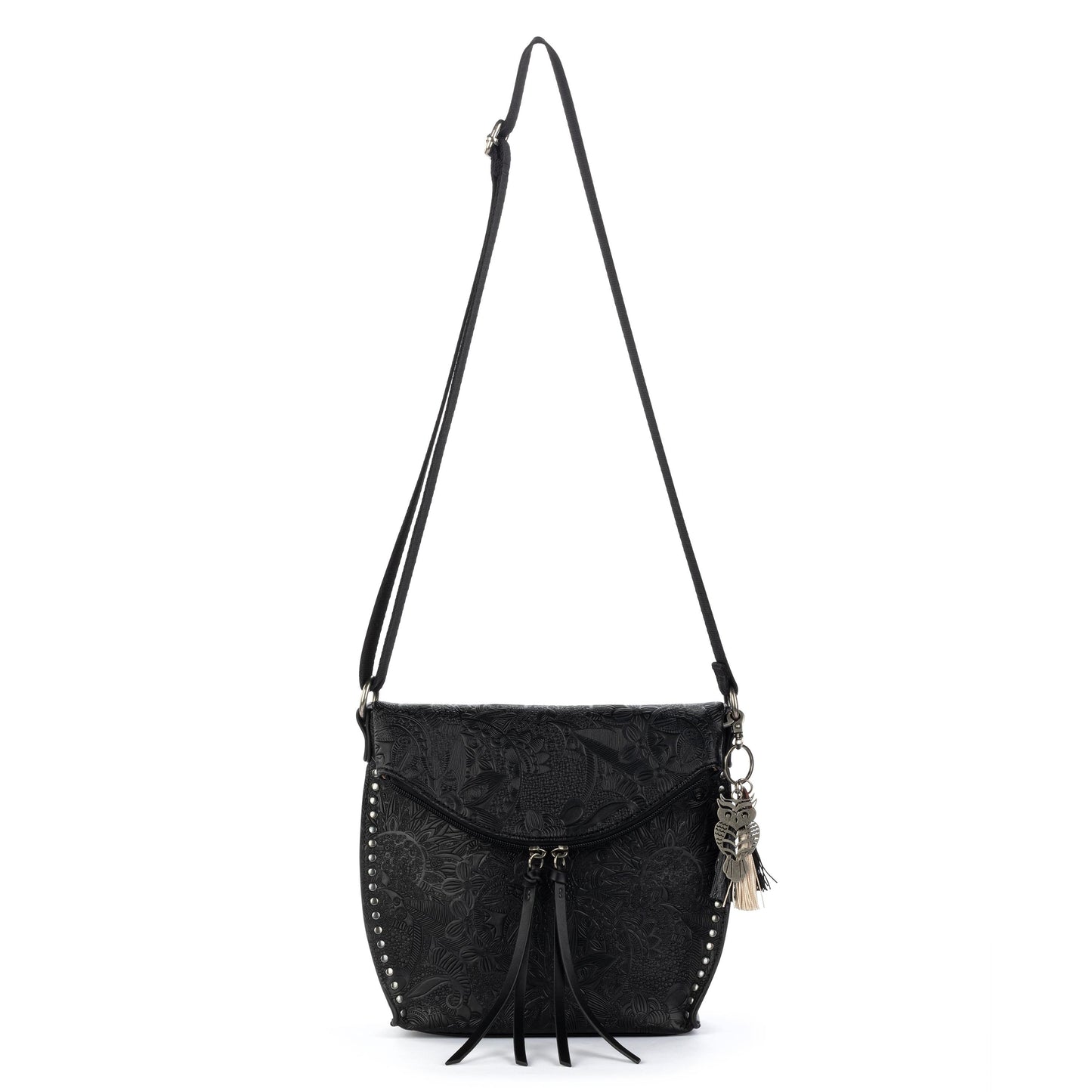 Sakroots Arcadia Recycled Flap Crossbody Vegan Leather - Black