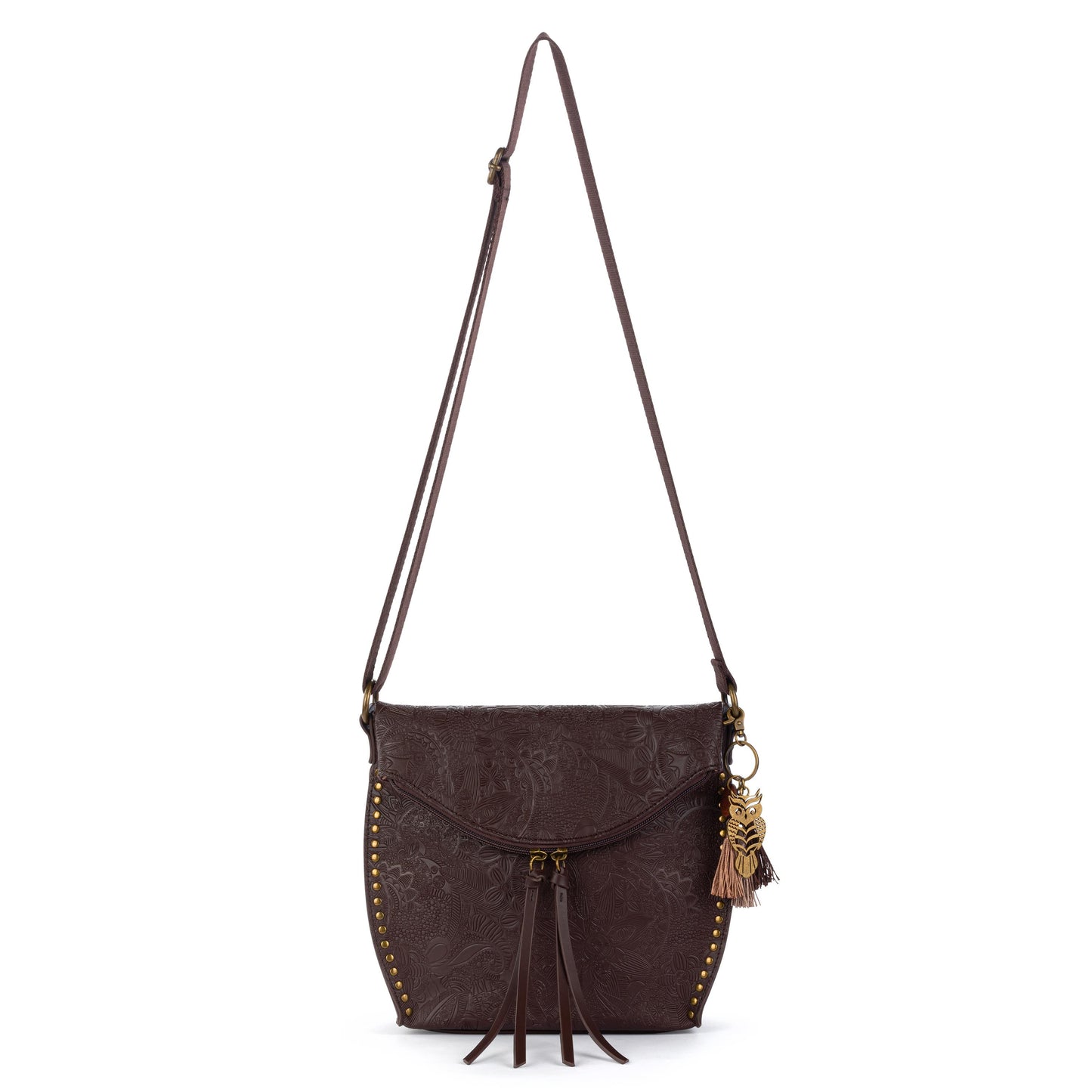 Sakroots Arcadia Recycled Flap Crossbody Vegan Leather - Mahogany