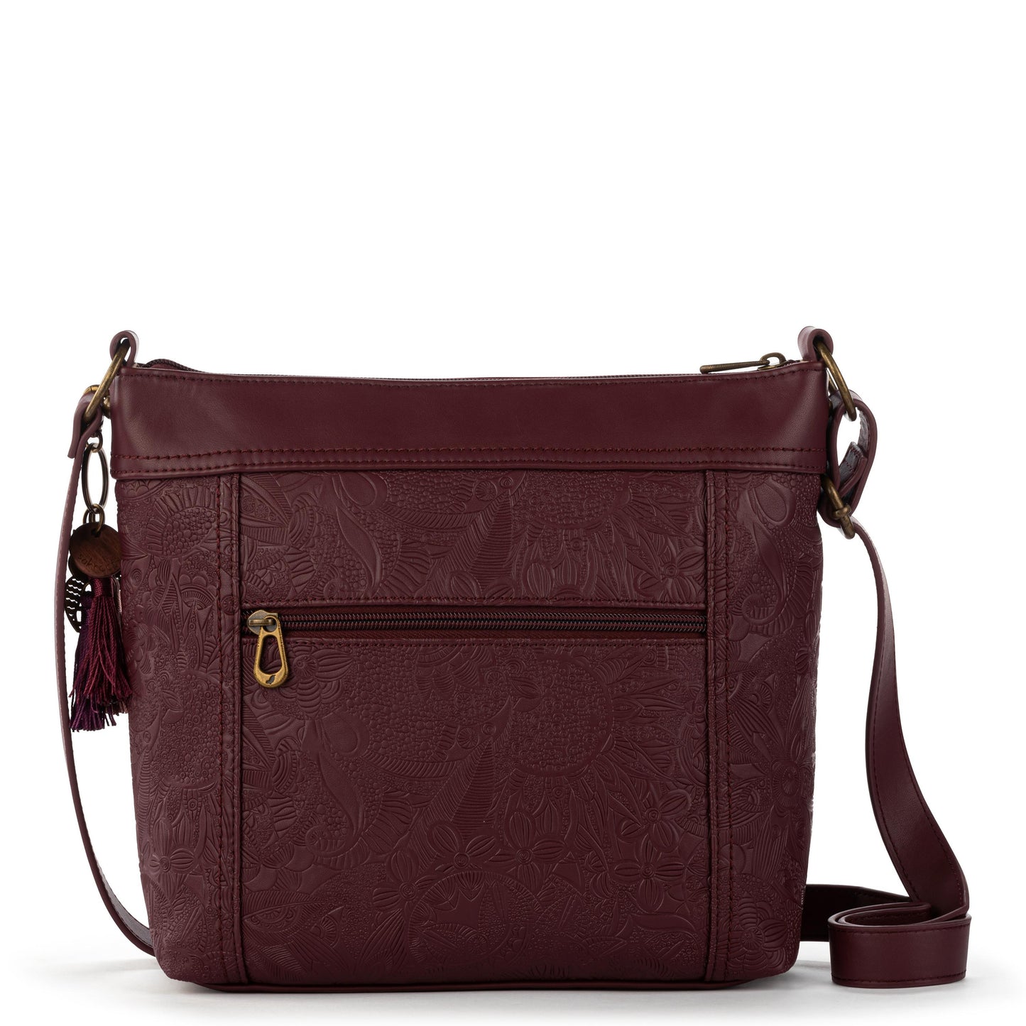 Sakroots Arcadia Recycled Crossbody Vegan Leather - Black Cherry