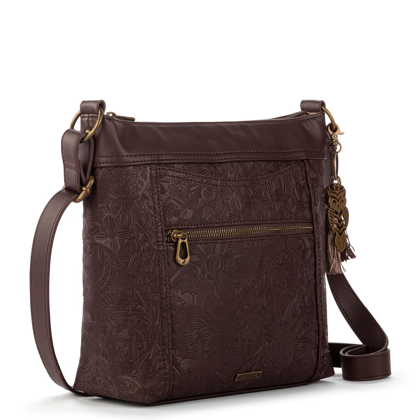 Sakroots Arcadia Recycled Crossbody Vegan Leather - Mahogany