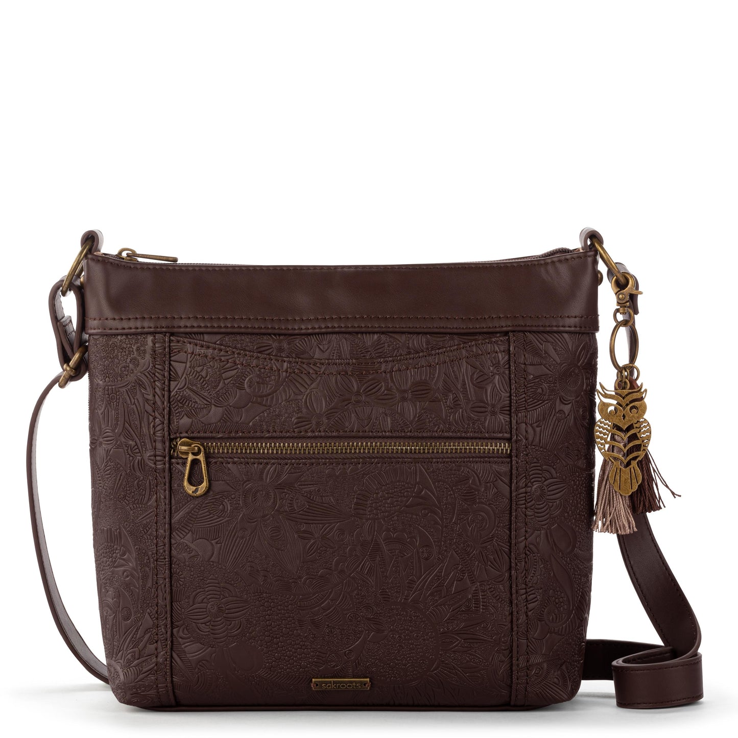 Sakroots Arcadia Recycled Crossbody Vegan Leather - Mahogany