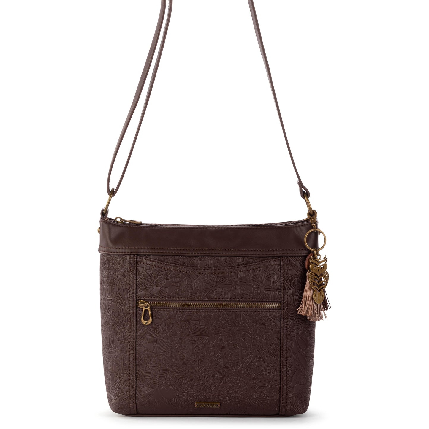 Sakroots Arcadia Recycled Crossbody Vegan Leather - Mahogany