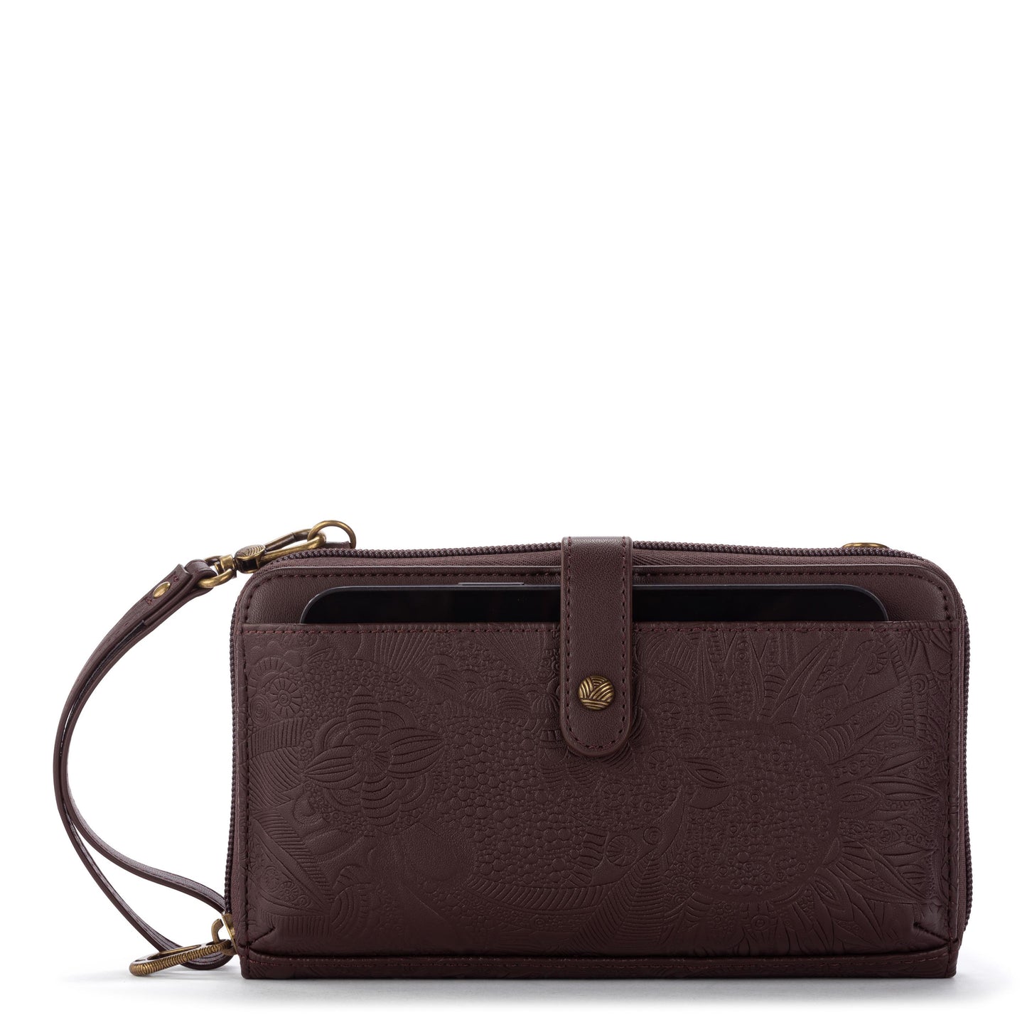 Sakroots Arcadia Recycled Large Smartphone Crossbody Vegan Leather - Mahogany