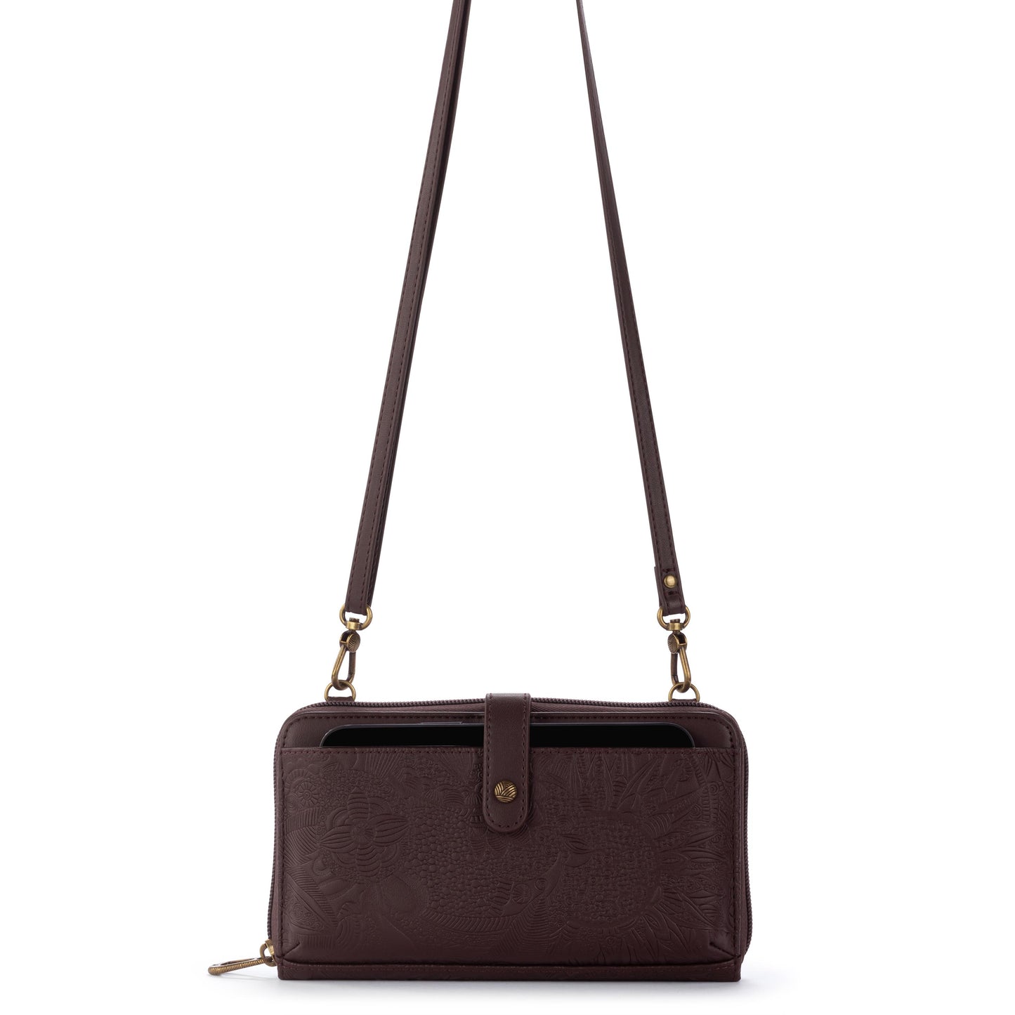 Sakroots Arcadia Recycled Large Smartphone Crossbody Vegan Leather - Mahogany