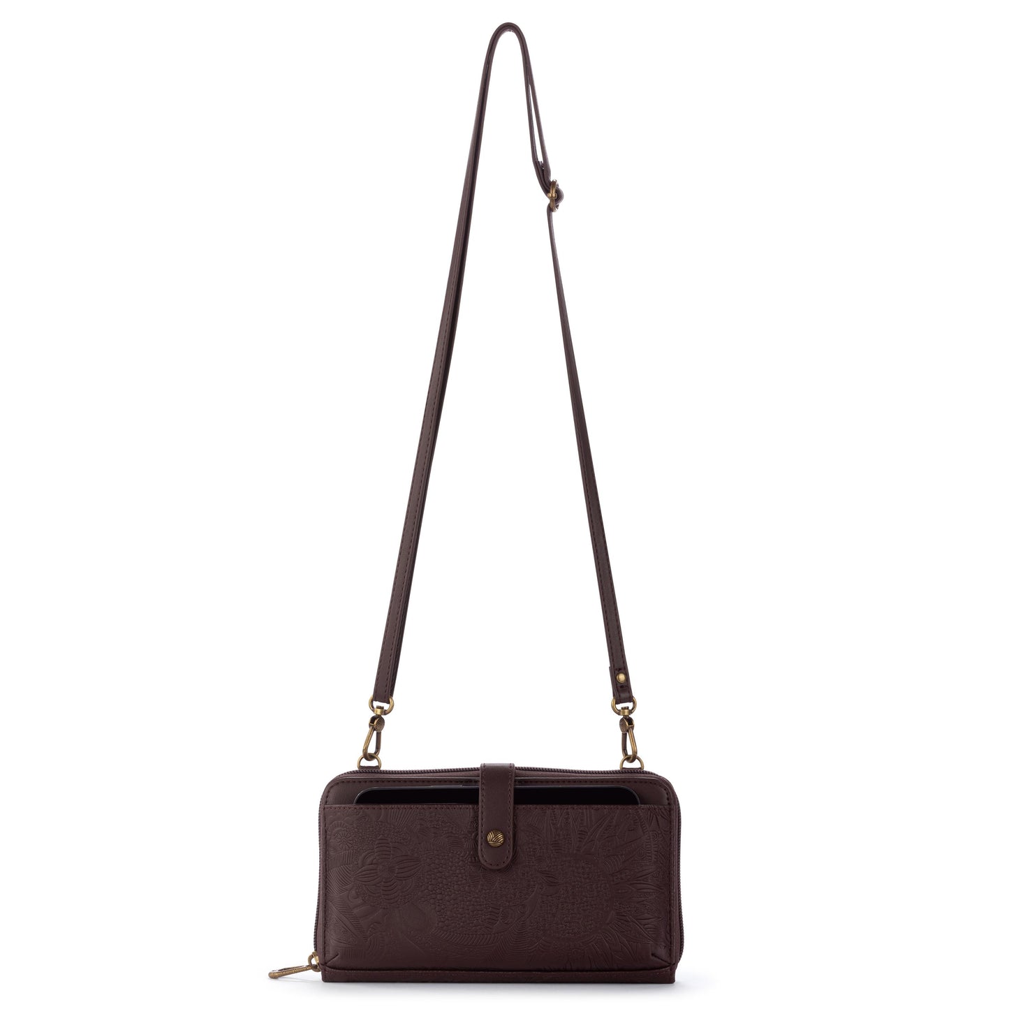 Sakroots Arcadia Recycled Large Smartphone Crossbody Vegan Leather - Mahogany