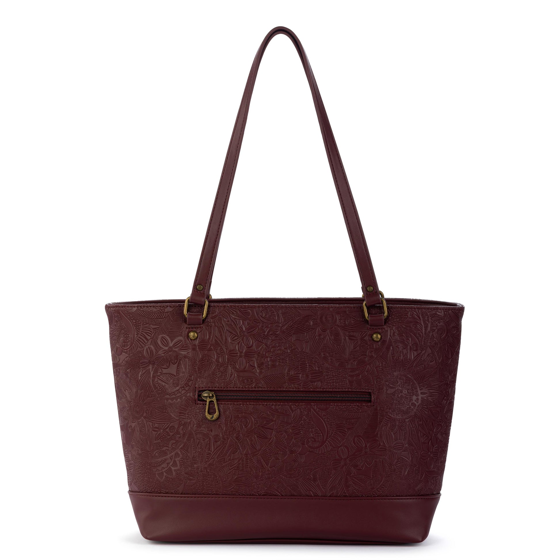 Sakroots Arcadia Recycled Medium Tote Vegan Leather - Black Cherry