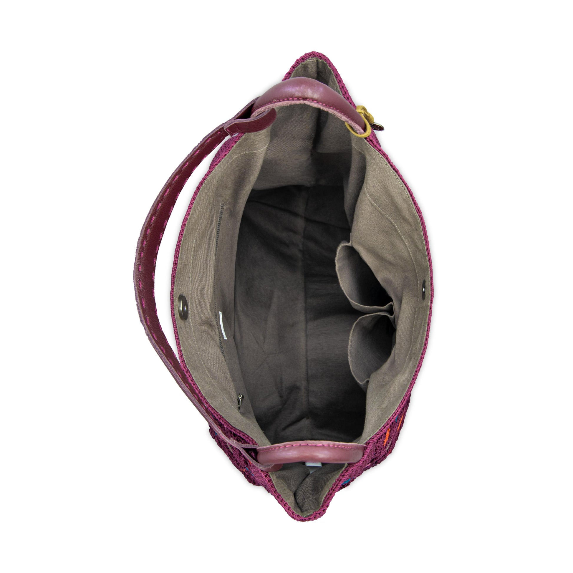 The Sak Los Feliz Large Tote - Hand Crochet - Black Cherry Mlt Flw