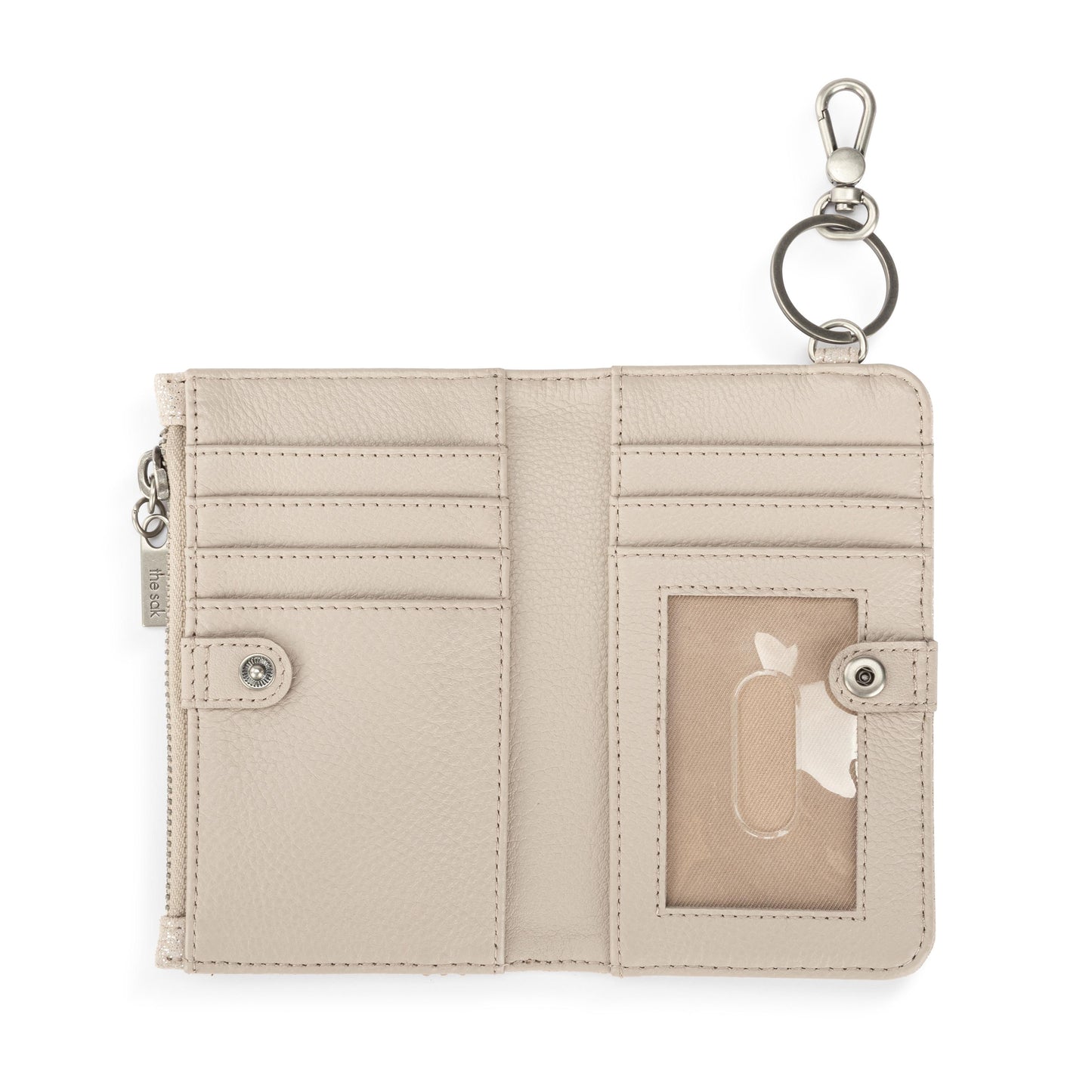 The Sak Encino Card Wallet - Leather - Sand Sparkle Suede