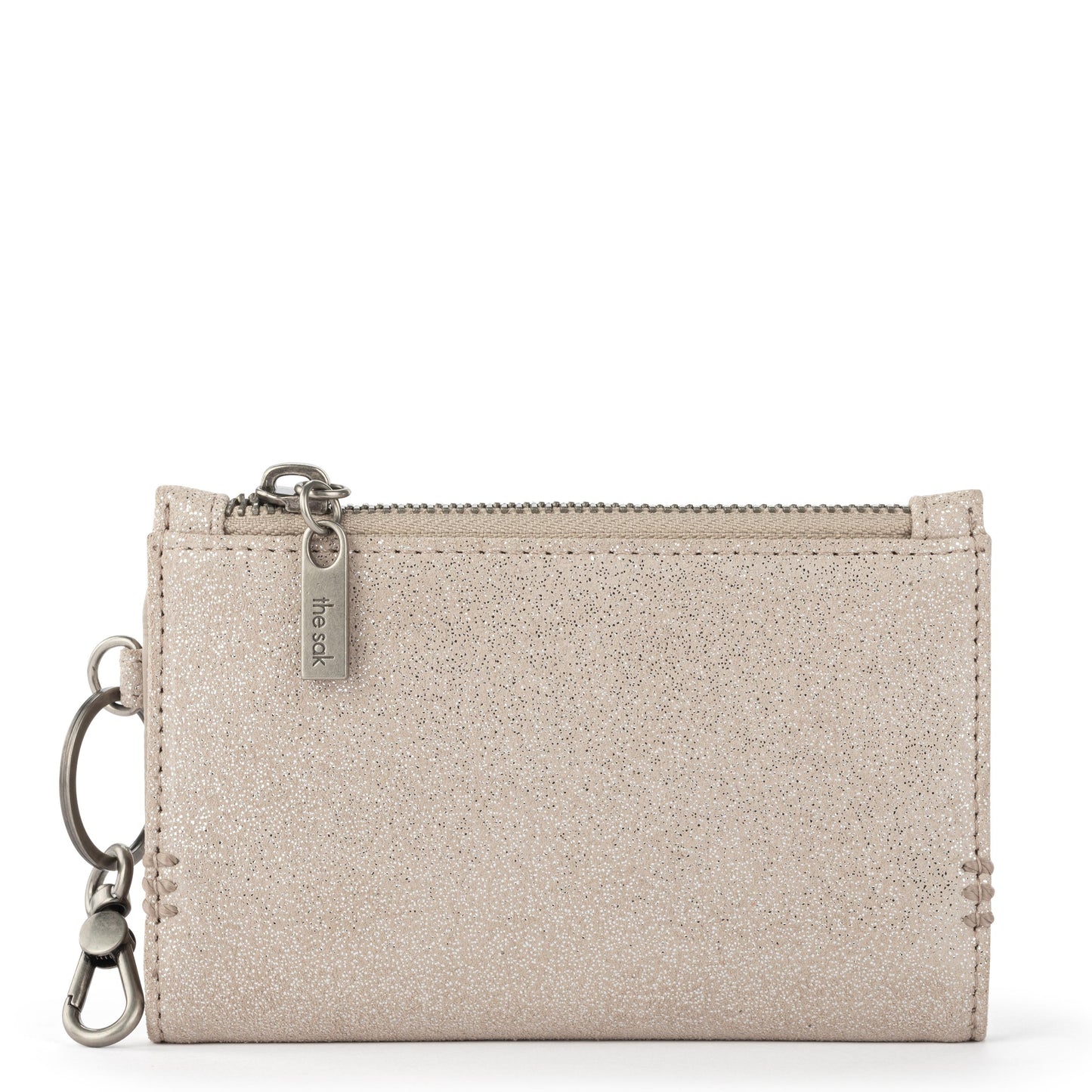 The Sak Encino Card Wallet - Leather - Sand Sparkle Suede