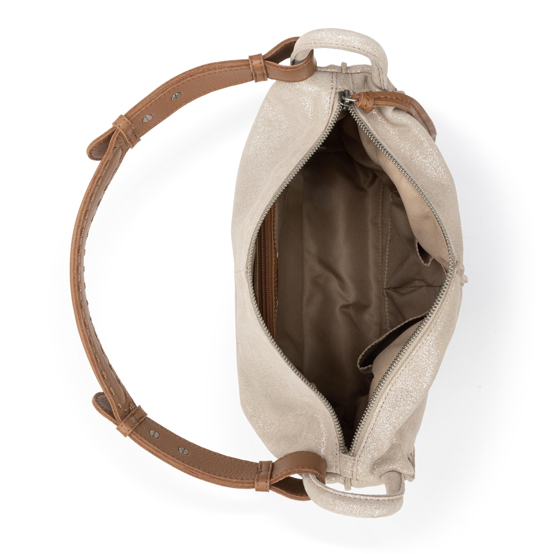 The Sak Los Feliz Slouchy Hobo - Leather - Sand Sparkle Suede