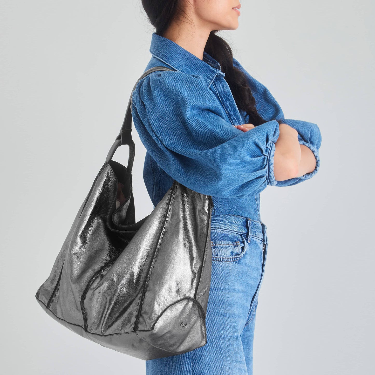 The Sak Los Feliz Large Tote - Leather - Gunmetal