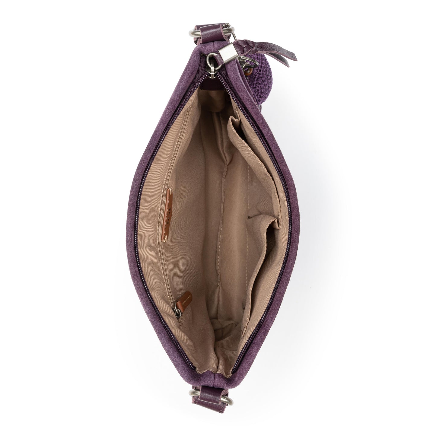 The Sak Melrose Leather Soft Crossbody - Leather - Aubergine Suede Heart